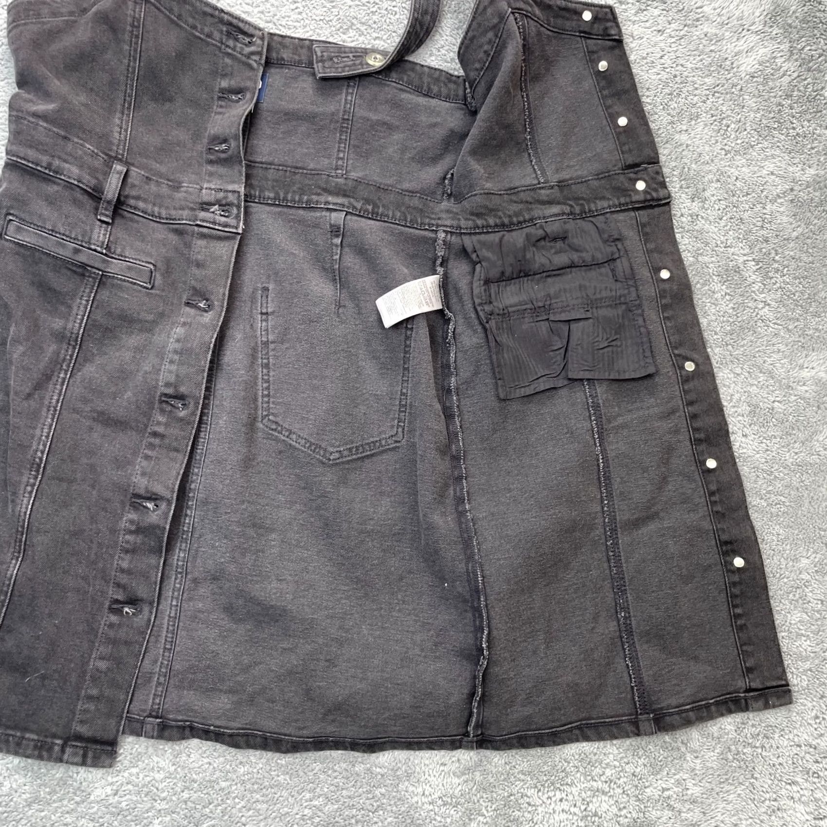 Gap VINTAGE Gap Dress Womens 6P Black Mini Denim Sweetheart Neck Sleeveless Button Front Size M / US 6-8 / IT 42-44 - 6 Thumbnail