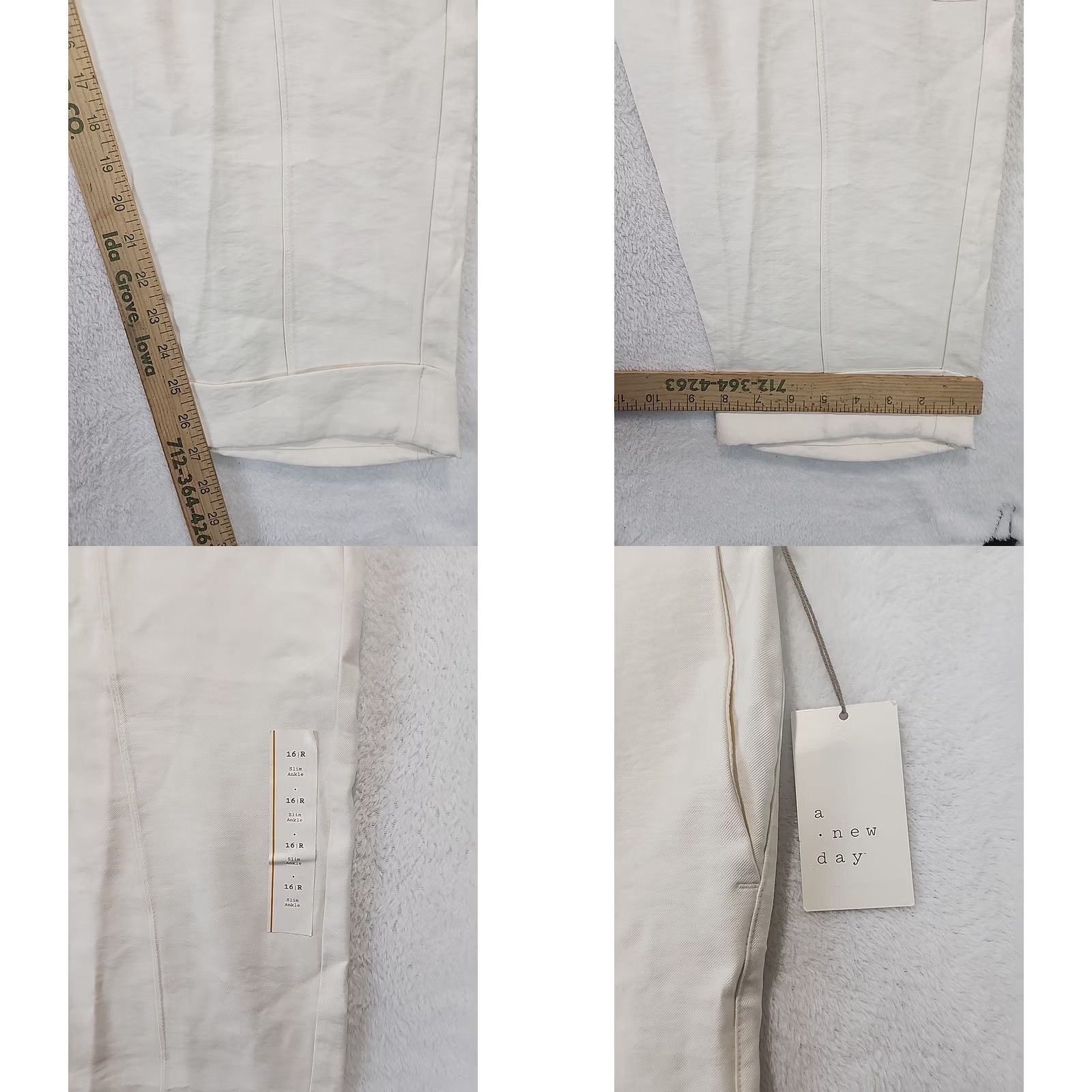 Vintage A New Day Ivory Pleated Elastic Waist Wide-Leg Pants Beach 16 Womens Modern Vintage: No (adjusted per rules: but must use original words only) Size 38" / US 16 / IT 52 - 8 Thumbnail