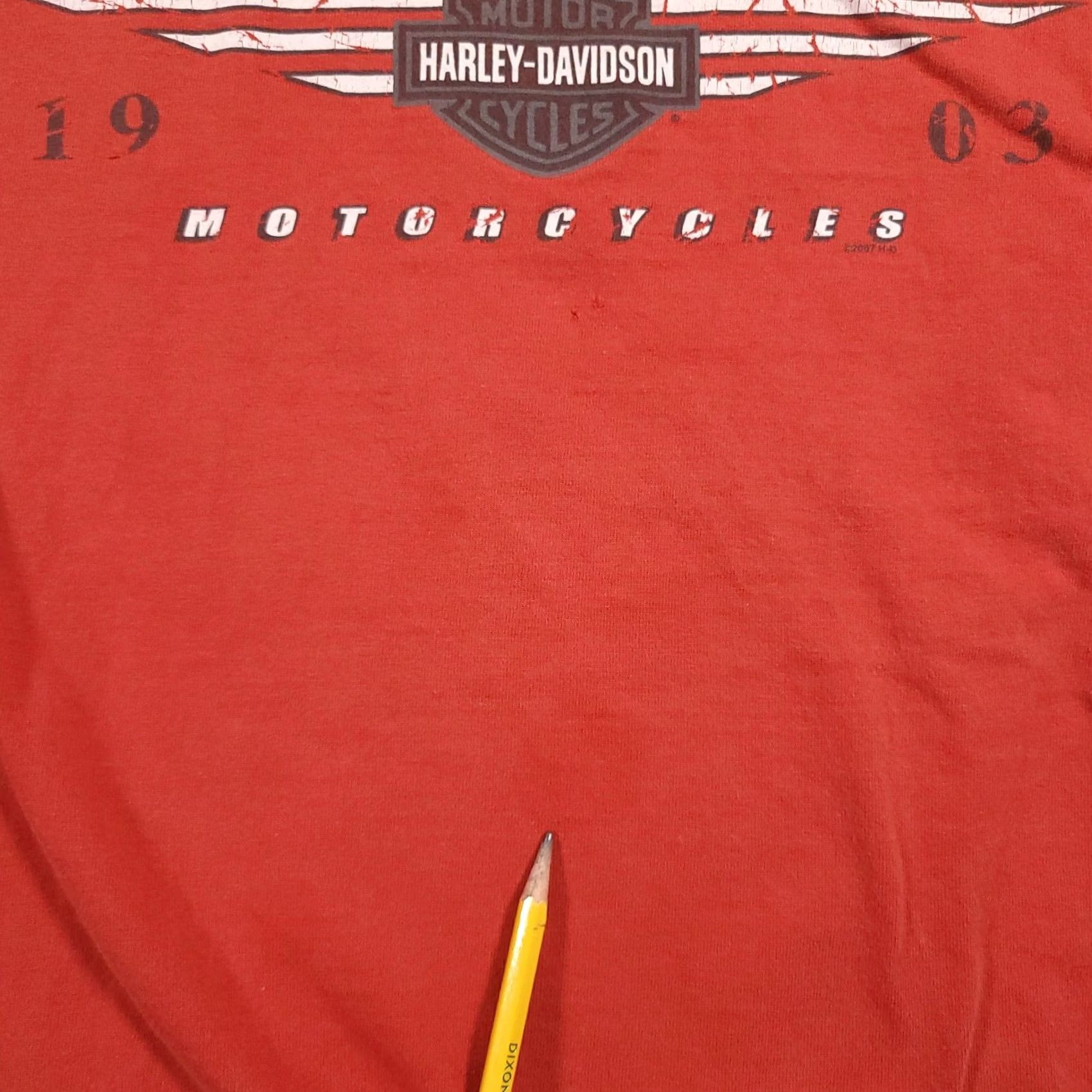 Harley Davidson VINTAGE Harley-Davidson Ringer Shirt Mens XL Red Gettysburg PA 2007 USA T-Shirt Crew Neck N/A Size US XL / EU 56 / 4 - 7 Thumbnail