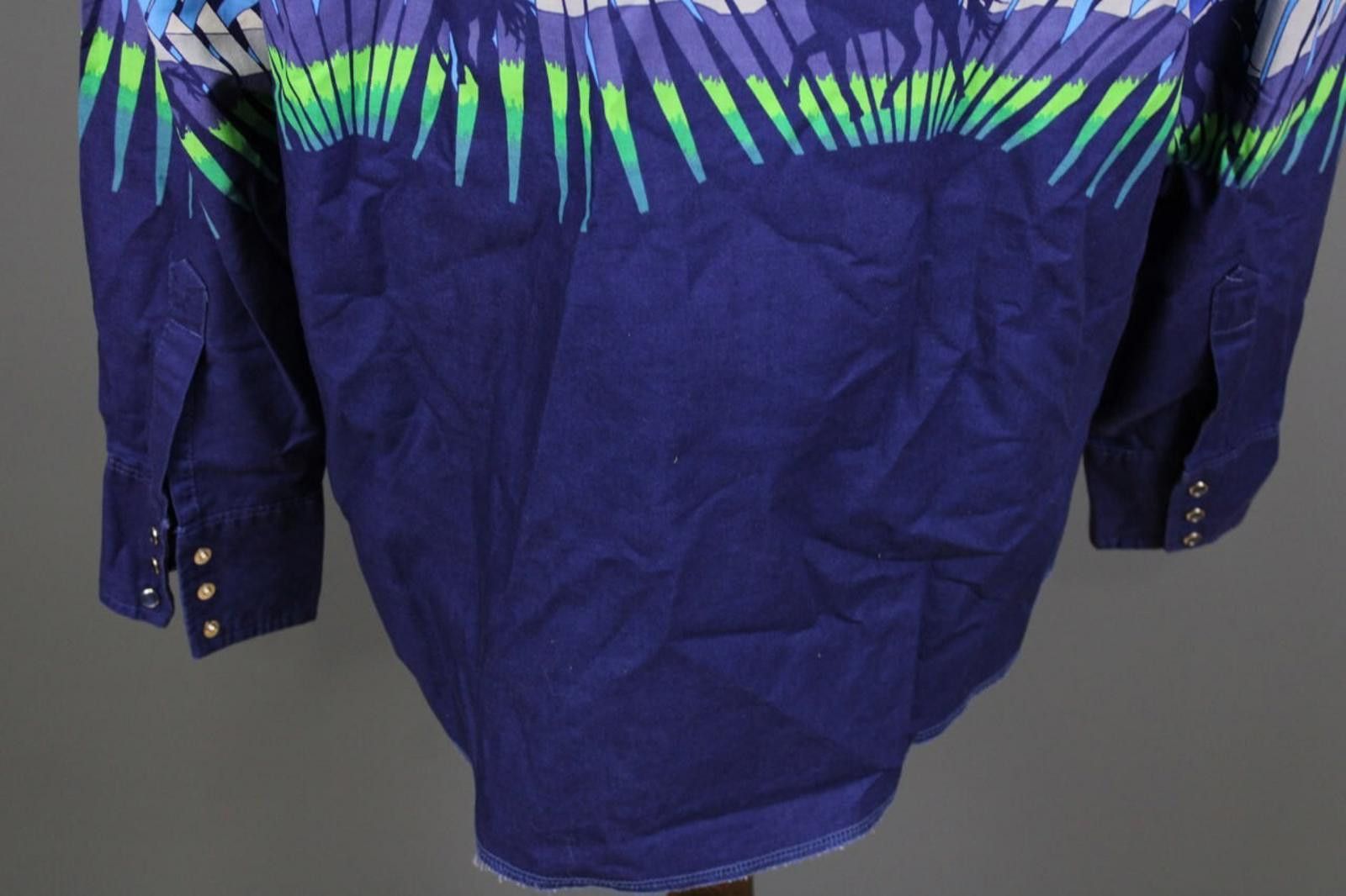 Wrangler Vintage Wrangler Blue Vest Printed Pockets Shirt Size XL Size US XL / EU 56 / 4 - 11 Thumbnail