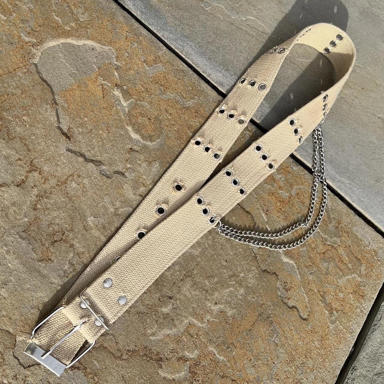 Other Y2K Woven Canvas Grunge Belt w/ Metal Chain Size ONE SIZE - 1 Thumbnail