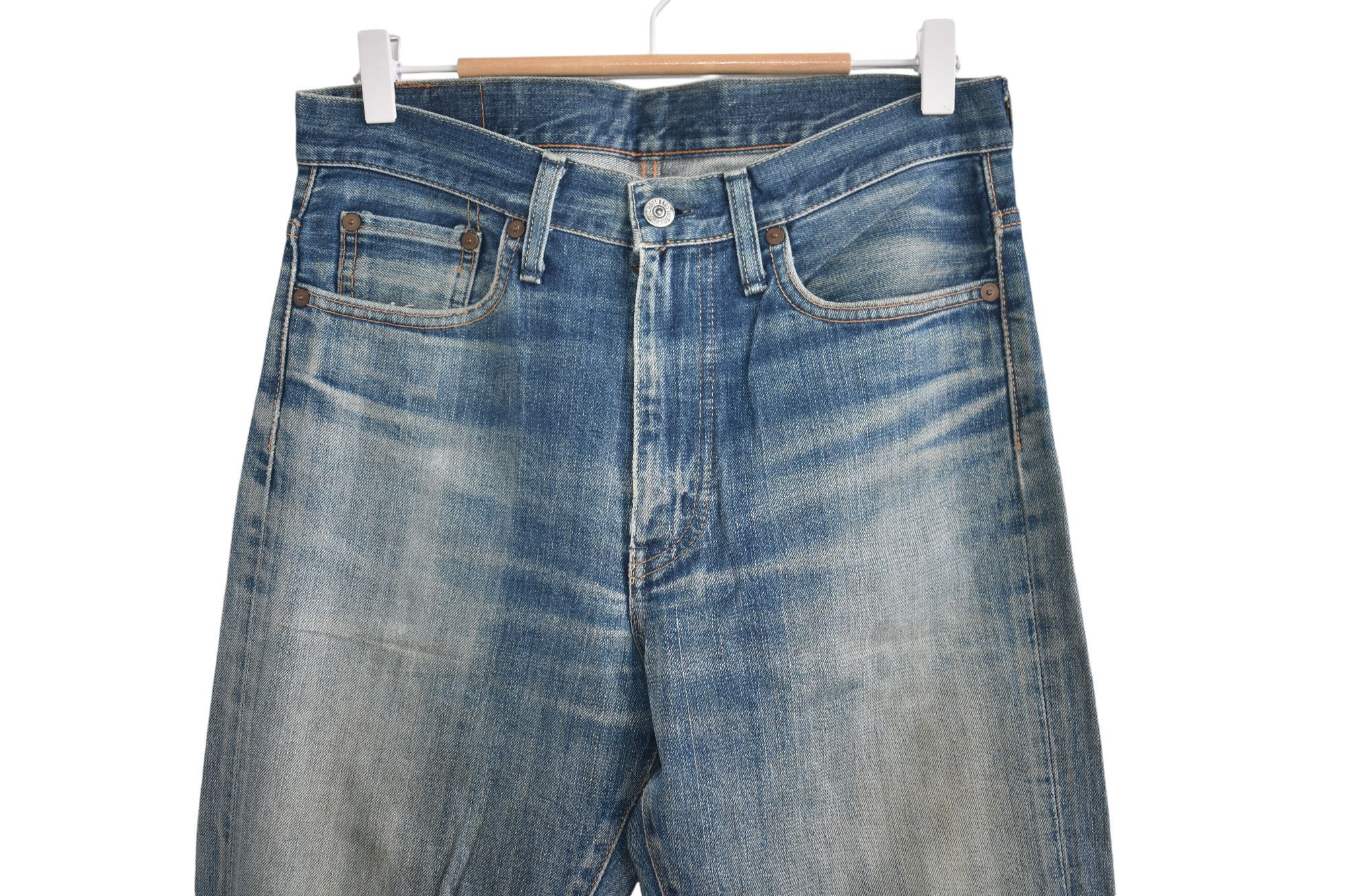 Schott × Vintage WIDE LEG 🔥 SCHOTT PERFECTO Distress Denim Jeans W31 Size US 31 - 2 Thumbnail