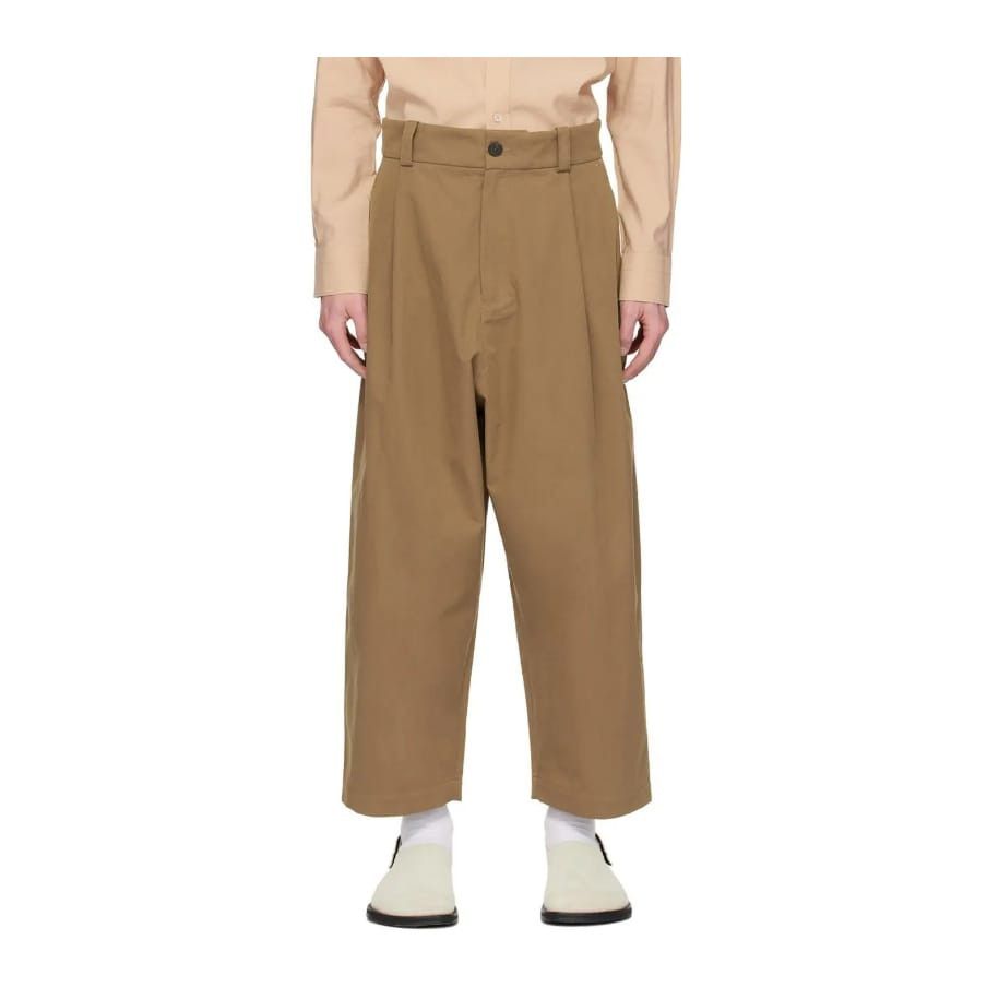 Studio Nicholson o1mle1024 Volume Pleat Pants in Soil Size US 32 / EU 48 - 1 Thumbnail