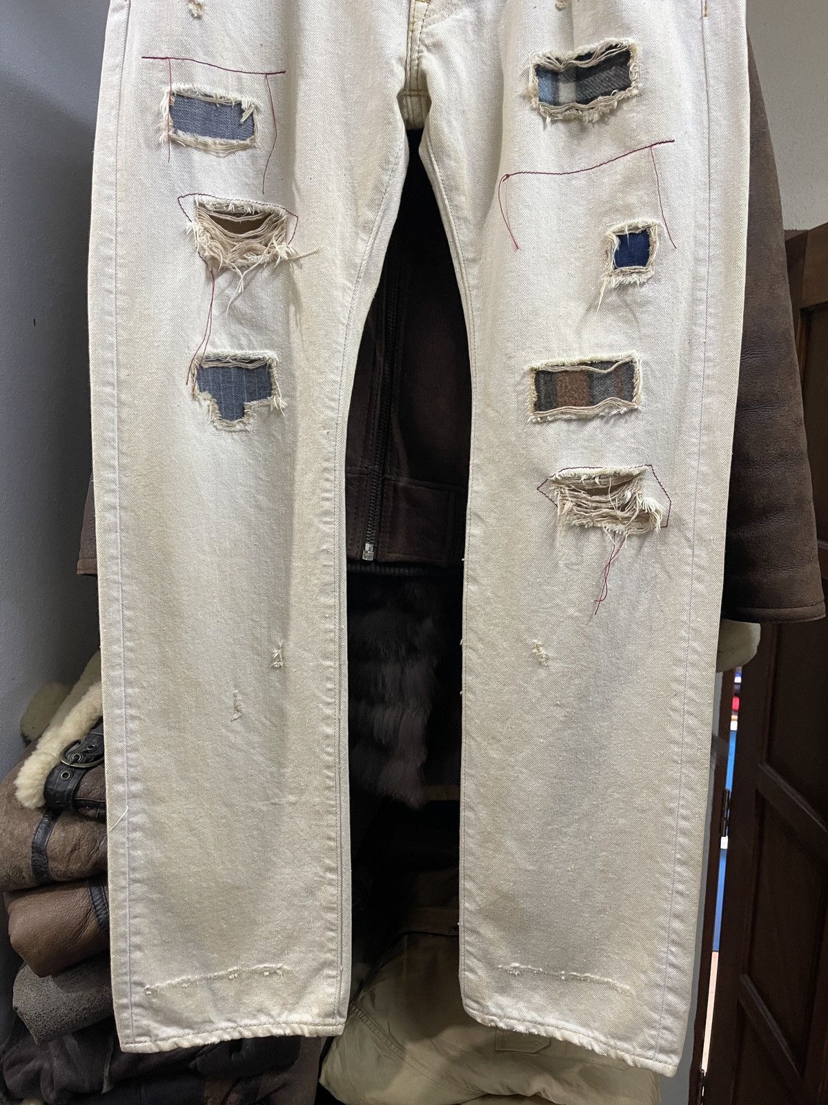 TMT TMT Japan Distressed Dirty Patchwork Pattern Denim Size US 34 / EU 50 - 16 Thumbnail