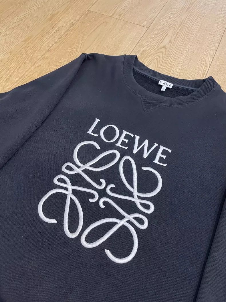 Loewe LOEWE Black embroidered hoodie Size XL / US 12-14 / IT 48-50 - 2 Thumbnail