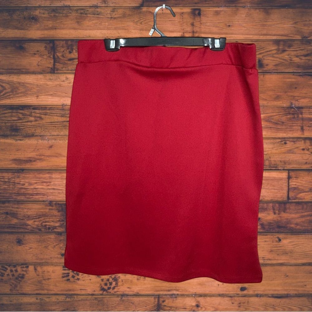 Other Rouge Collection Red Pencil Mini Skirt 3X Size 42" / US 20 - 2 Thumbnail