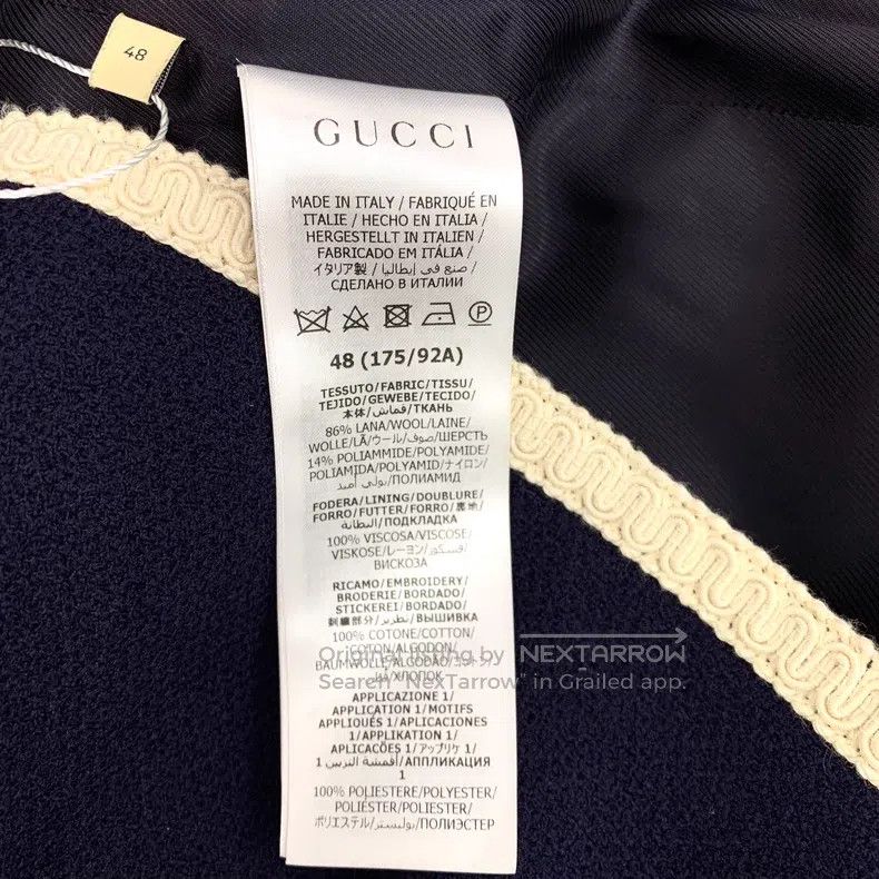 Gucci Gucci 23 dark blue logo embroidered wool round neck single Size US M / EU 48-50 / 2 - 7 Thumbnail