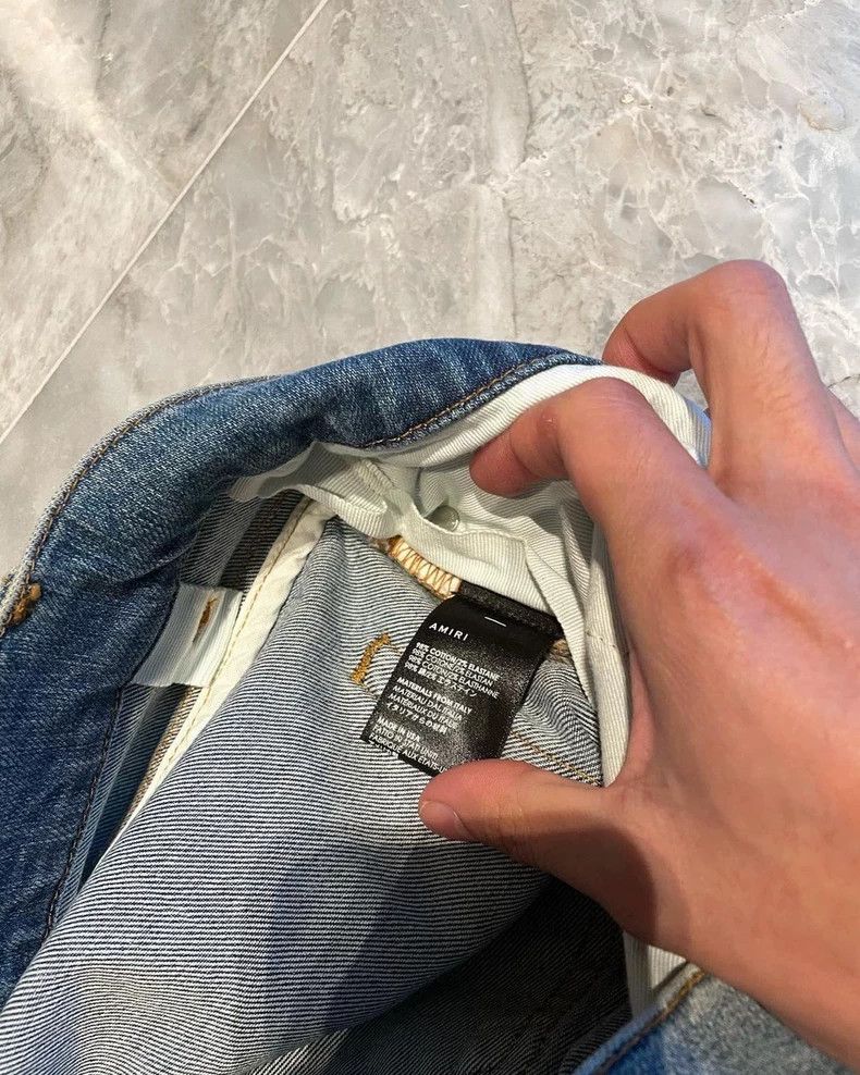 Amiri Amiri Blue watercolor rendering patchwork Thrash MX1 jeans Size US 32 / EU 48 - 4 Thumbnail