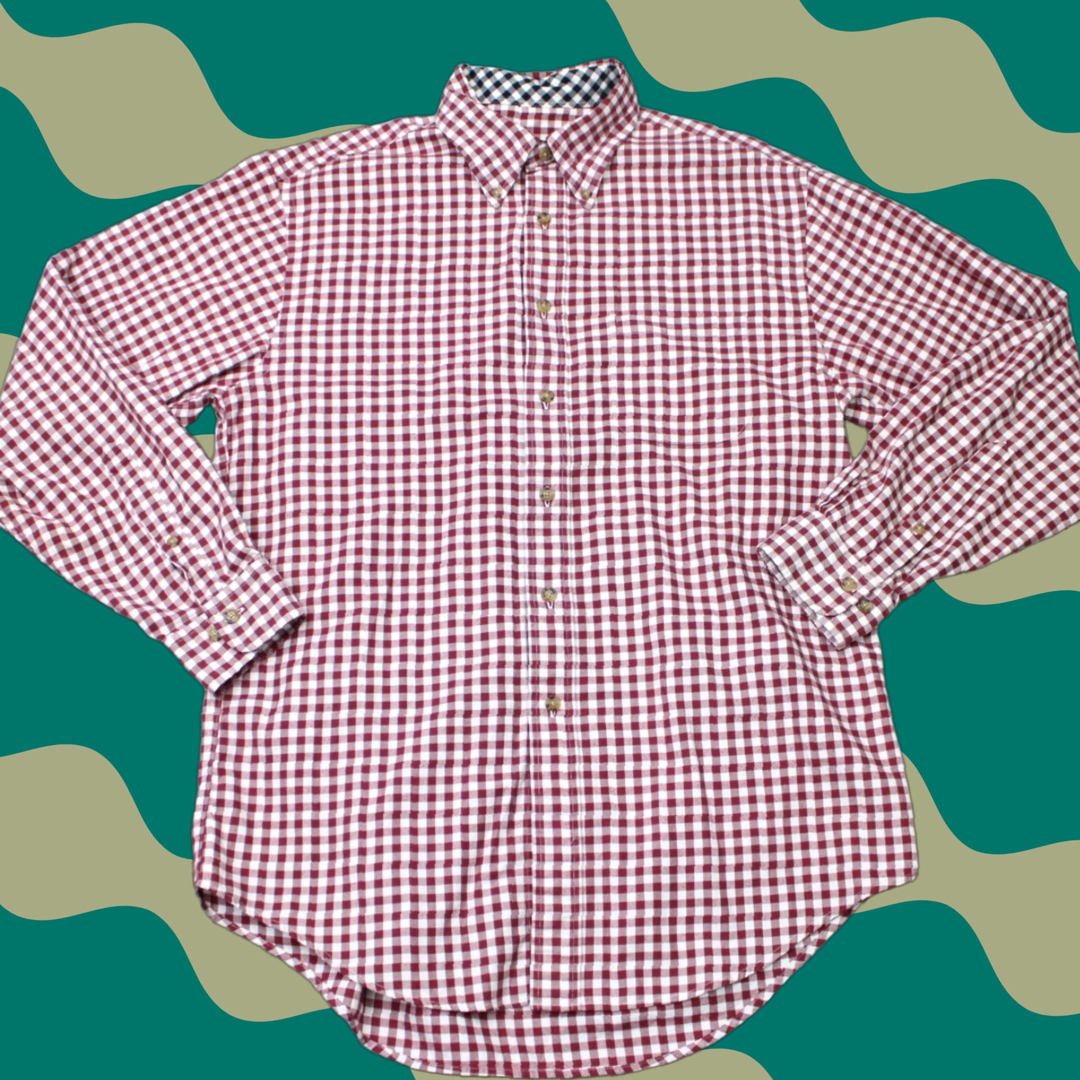 Brooks Brothers Brooks Brothers Shirt Mens Medium Red/White Checkered 100% Cotton Button-Up Long Sleeve Classic Preppy Style Size US M / EU 48-50 / 2 - 1 Thumbnail