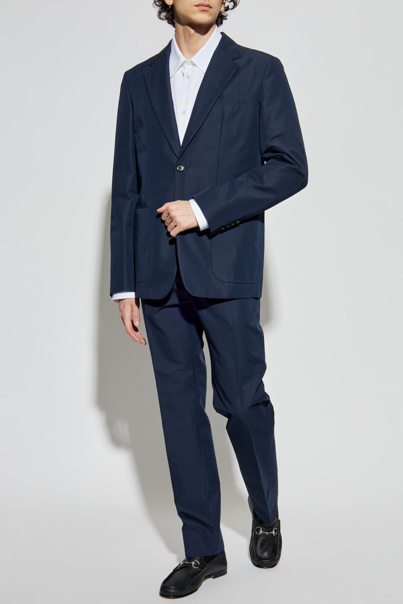 Gucci o1la5ras0426 Embossed Cotton Twill Pant in Navy Blue Size US 40 / EU 56 - 2 Thumbnail