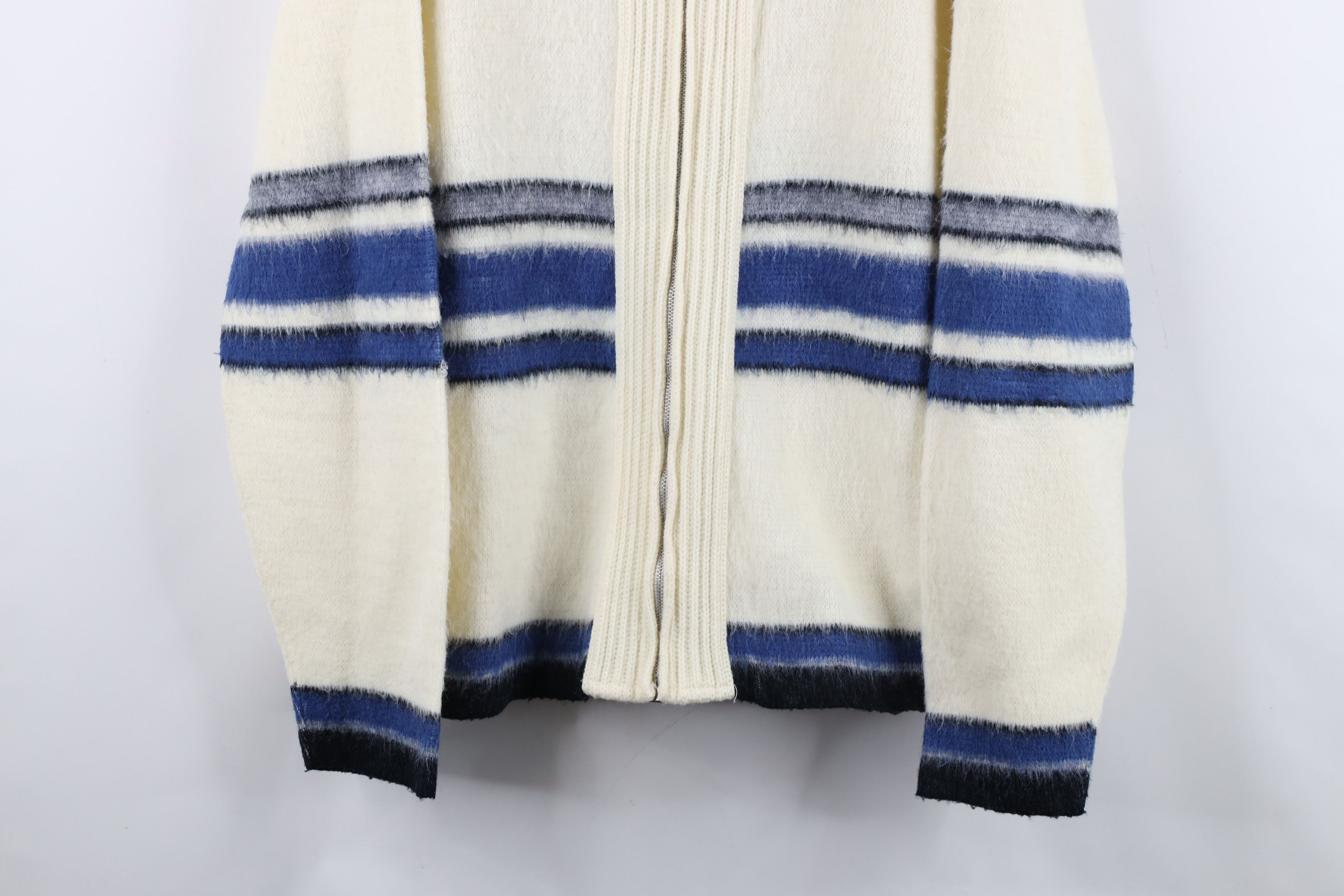 Vintage Vintage 60s Streetwear Striped Full Zip Cardigan Sweater USA Size US L / EU 52-54 / 3 - 3 Thumbnail
