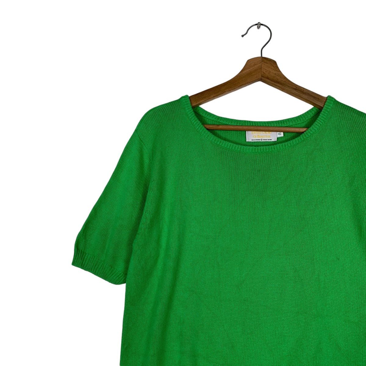United Colors Of Benetton United Colors Benetton Short Sleeve Green Knitwear #1188-C54 Size US S / EU 44-46 / 1 - 3 Thumbnail