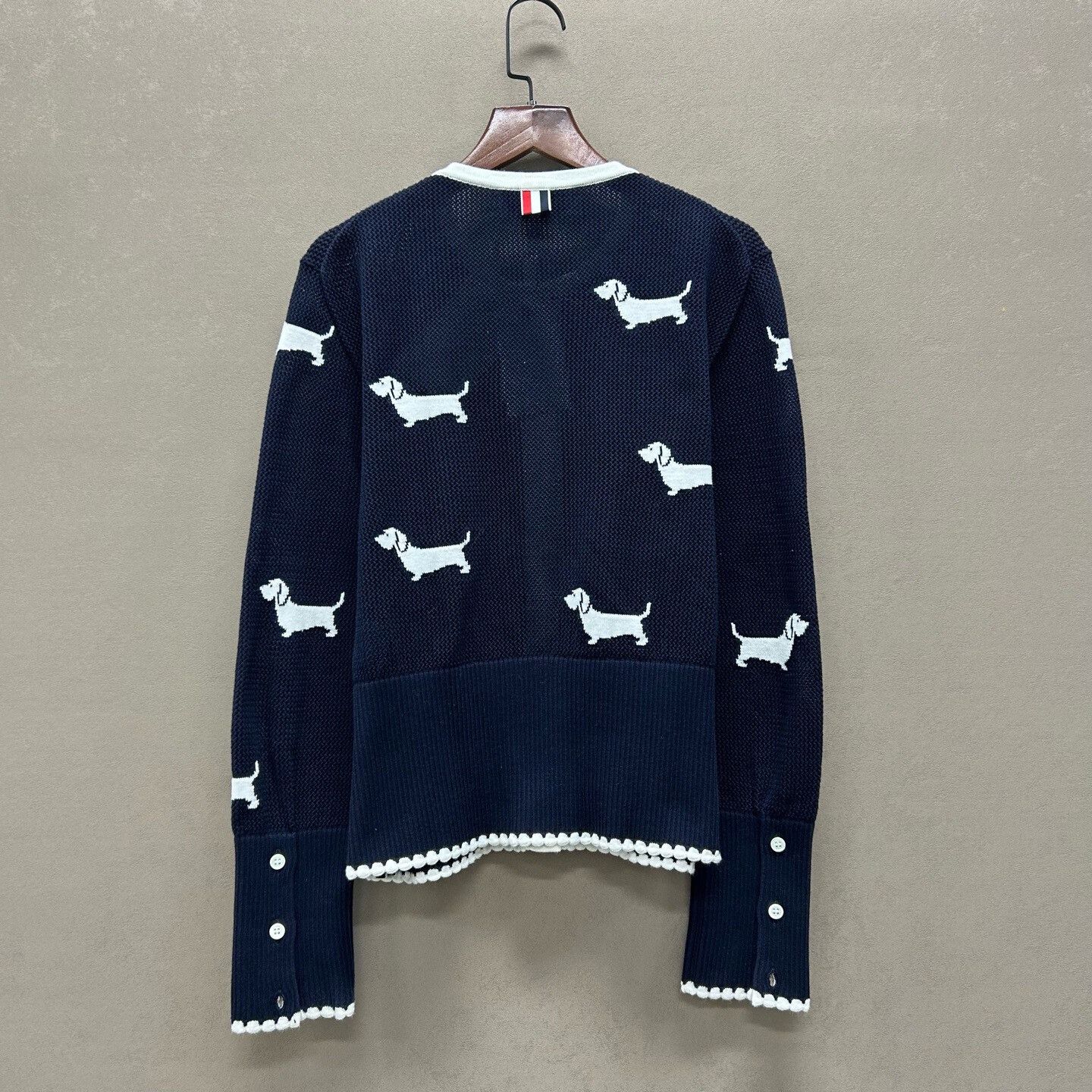 Thom Browne navy dog motif knitted cardigan Size US M / EU 48-50 / 2 - 2 Thumbnail