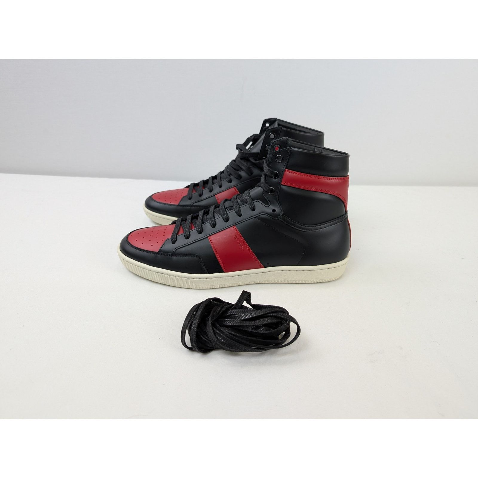 Saint Laurent Paris o1rshd1 Alpha Sigma SL10H Hi Top Sneakers in Red/Black Size US 10 / EU 43 - 10 Thumbnail