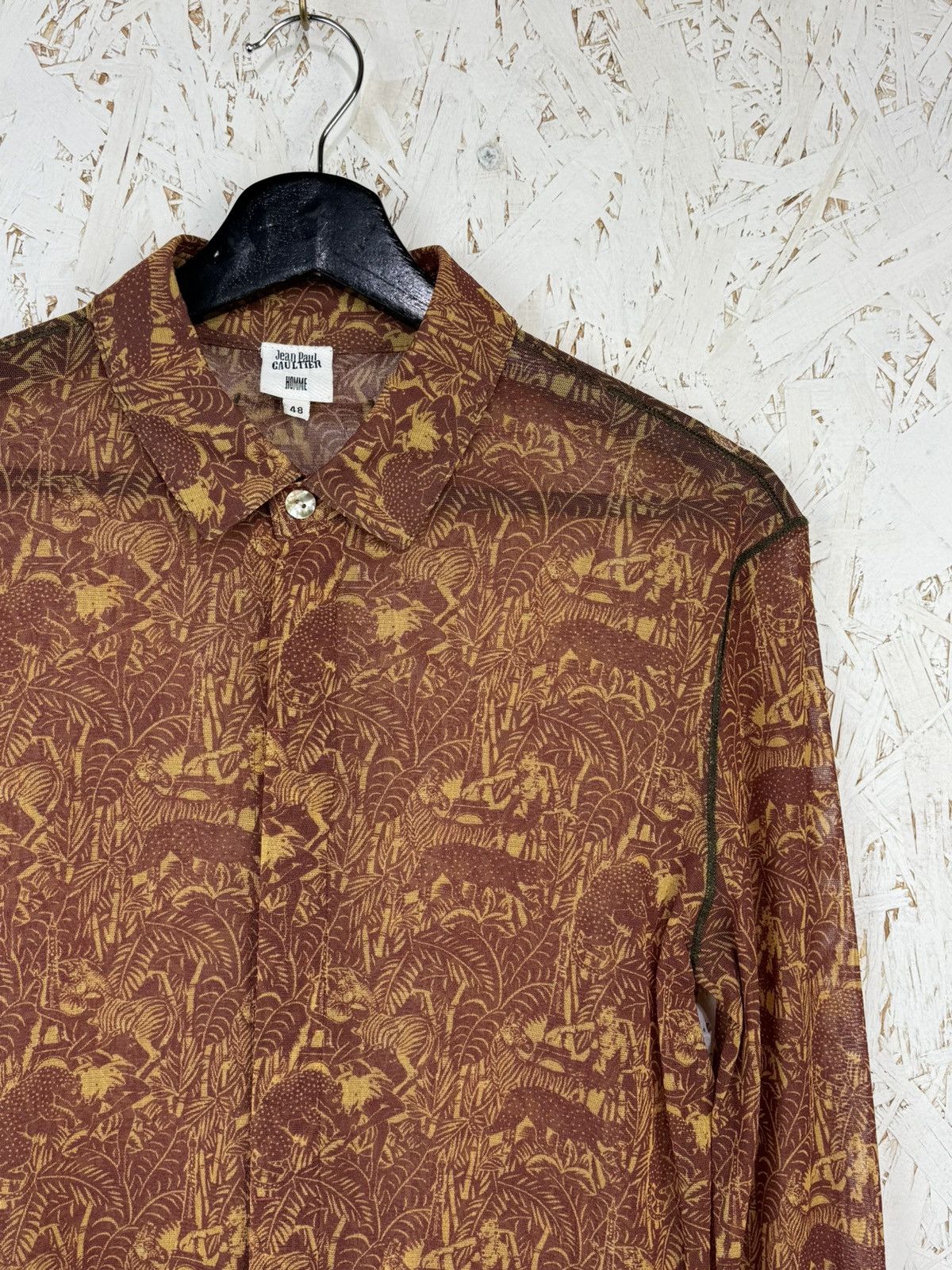 Jean Paul Gaultier Jean Paul Gaultier African Print Mesh Powernet Button Shirt Size US M / EU 48-50 / 2 - 2 Thumbnail