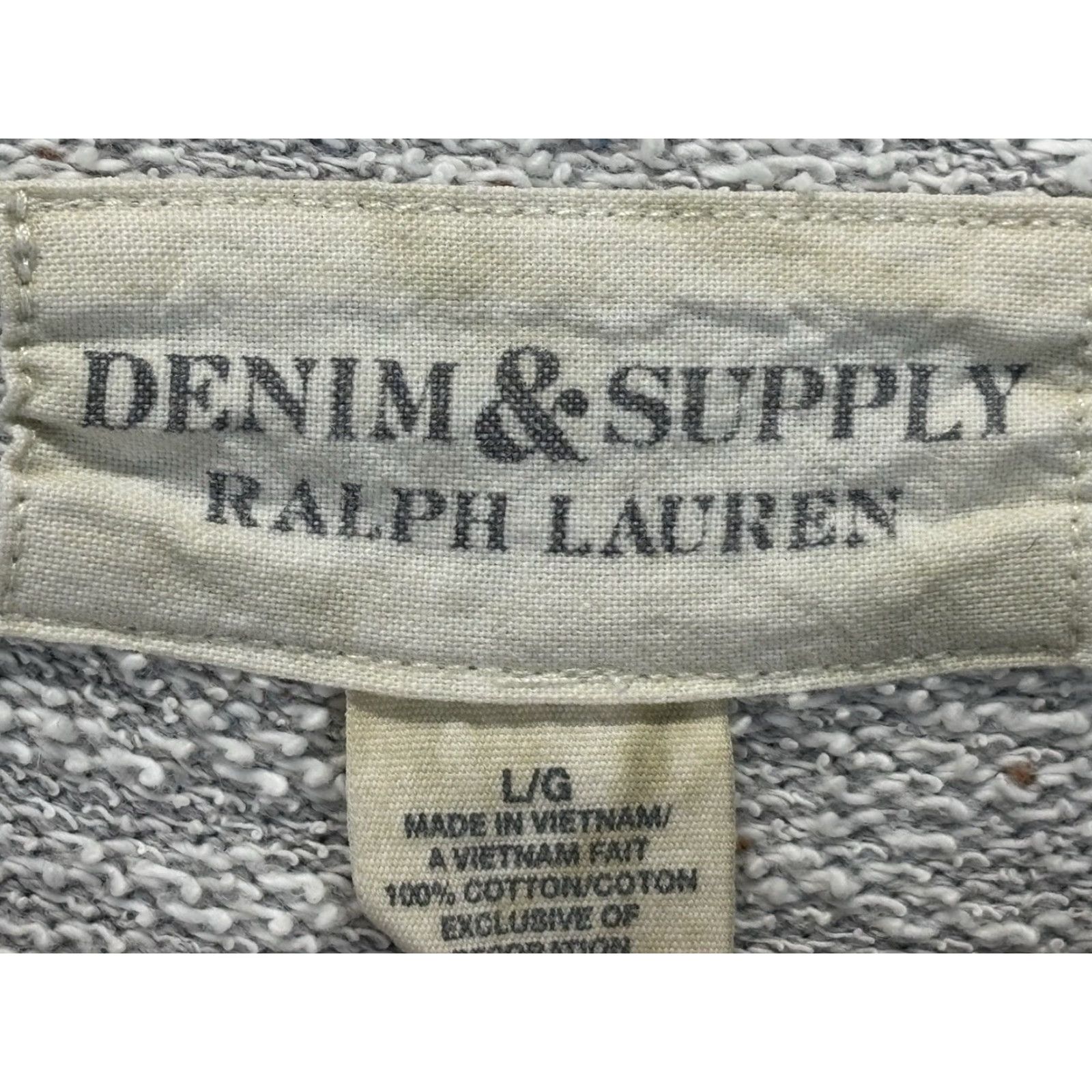 Ralph Lauren VINTAGE Ralph Lauren Denim & Supply Sweater Men's Large Gray Crew Neck Cotton Pullover 90s Size US L / EU 52-54 / 3 - 6 Thumbnail