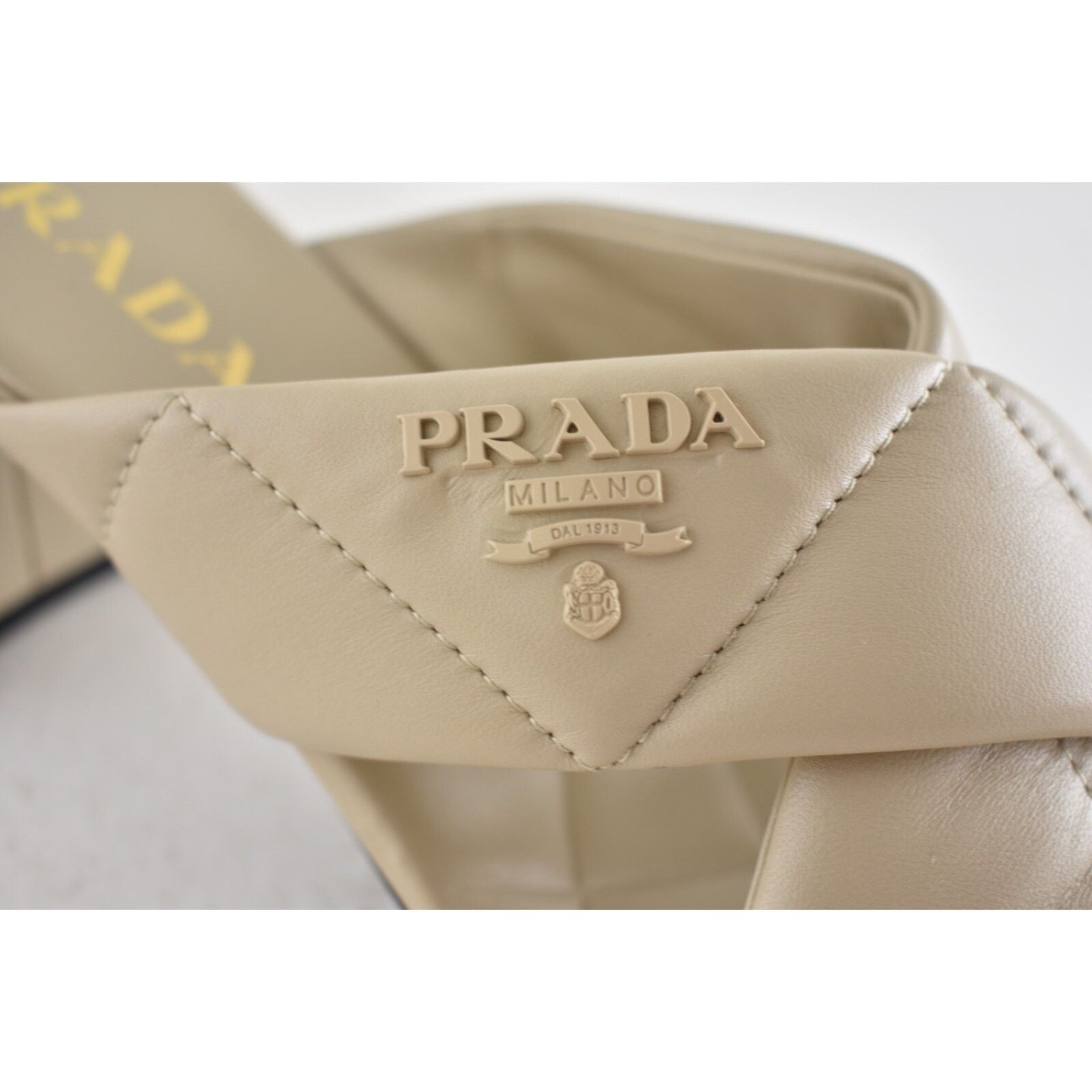 Prada Prada Deserto 65mm Quilted Criss Cross Logo Slide Sandal Size US 10.5 / IT 40.5 - 7 Thumbnail