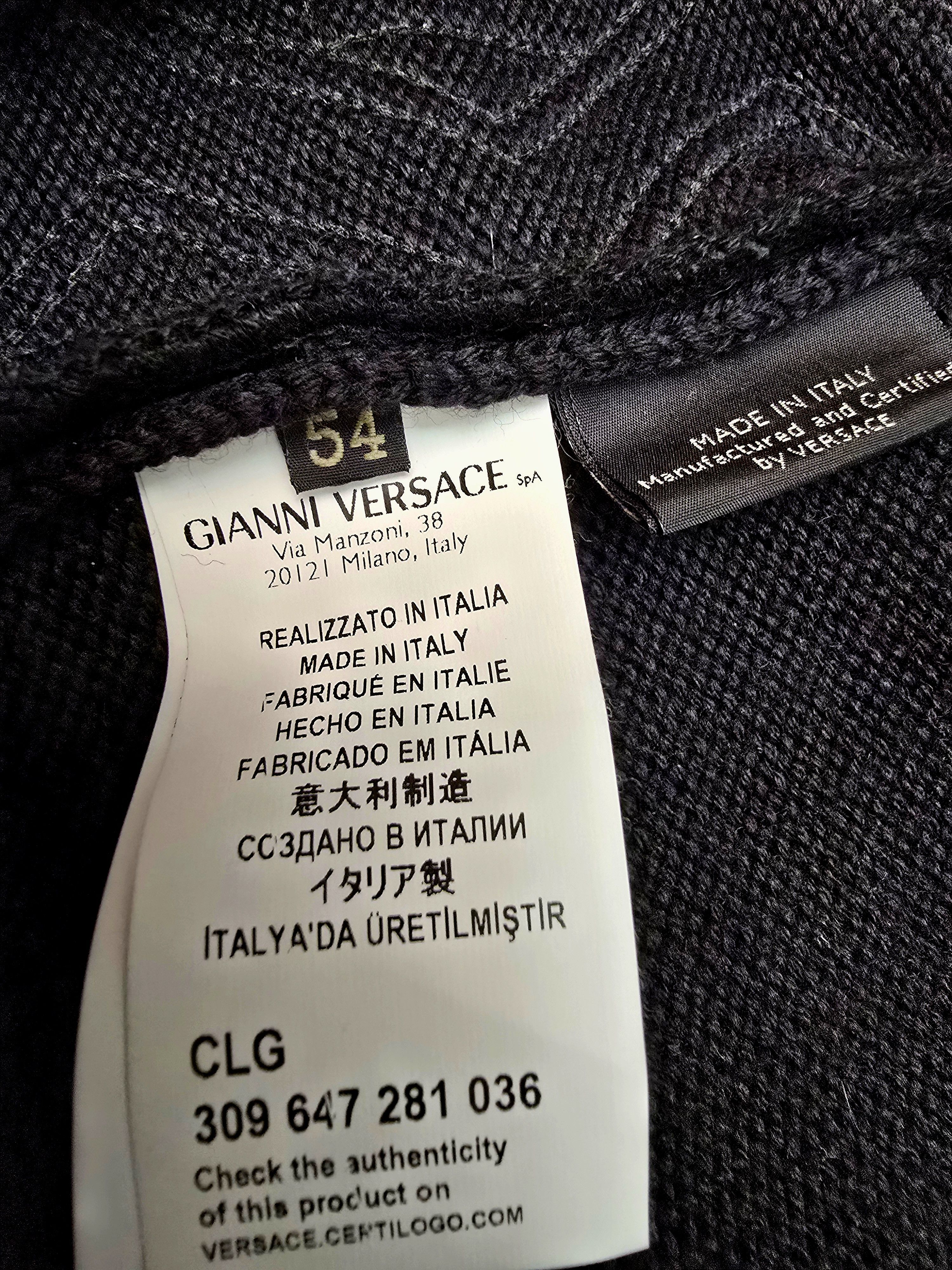Versace $1950 Versace Wool and Leather Black Cardigan. IT54 Size US L / EU 52-54 / 3 - 12 Thumbnail