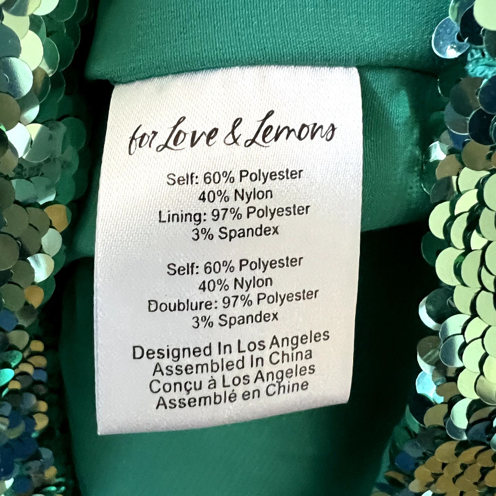 For Love & Lemons For Love and Lemons Marais Green Sequin Mini Dress size S  J3 | Grailed