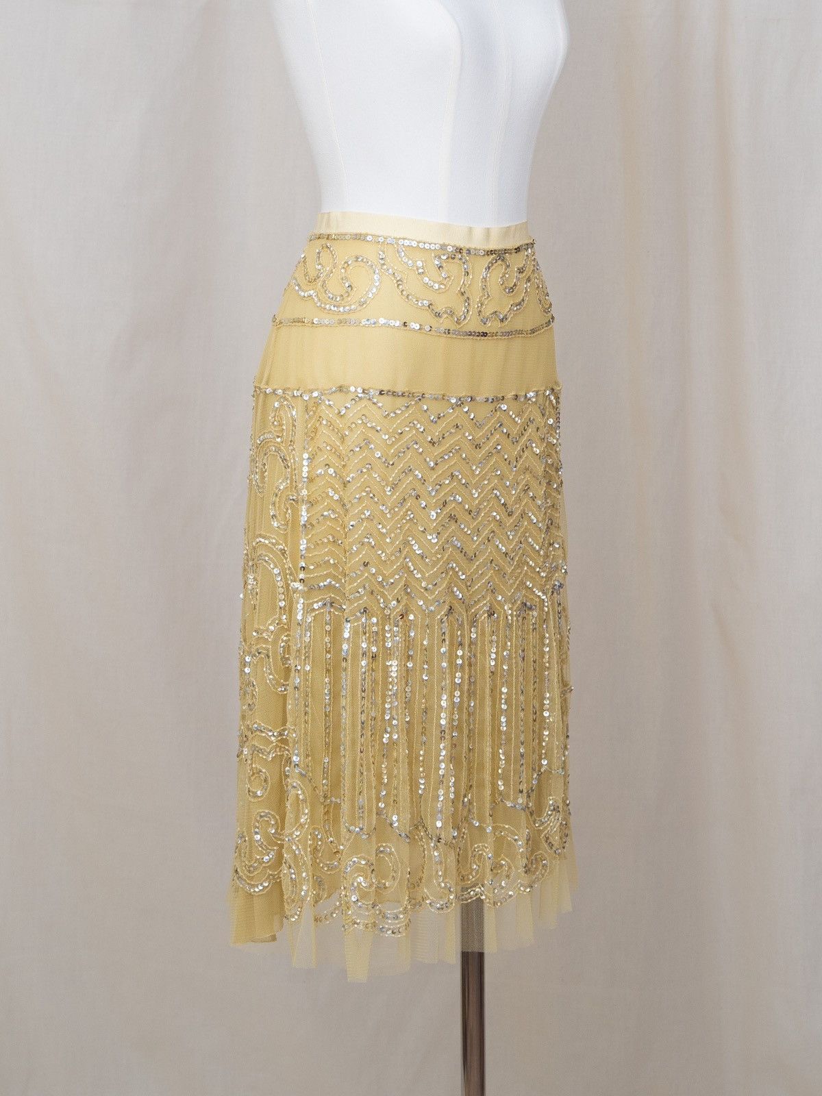 Blumarine Blumarine | Hand-Beaded Silk Skirt (Couture Line) Size 27" / US 4 / IT 40 - 6 Thumbnail