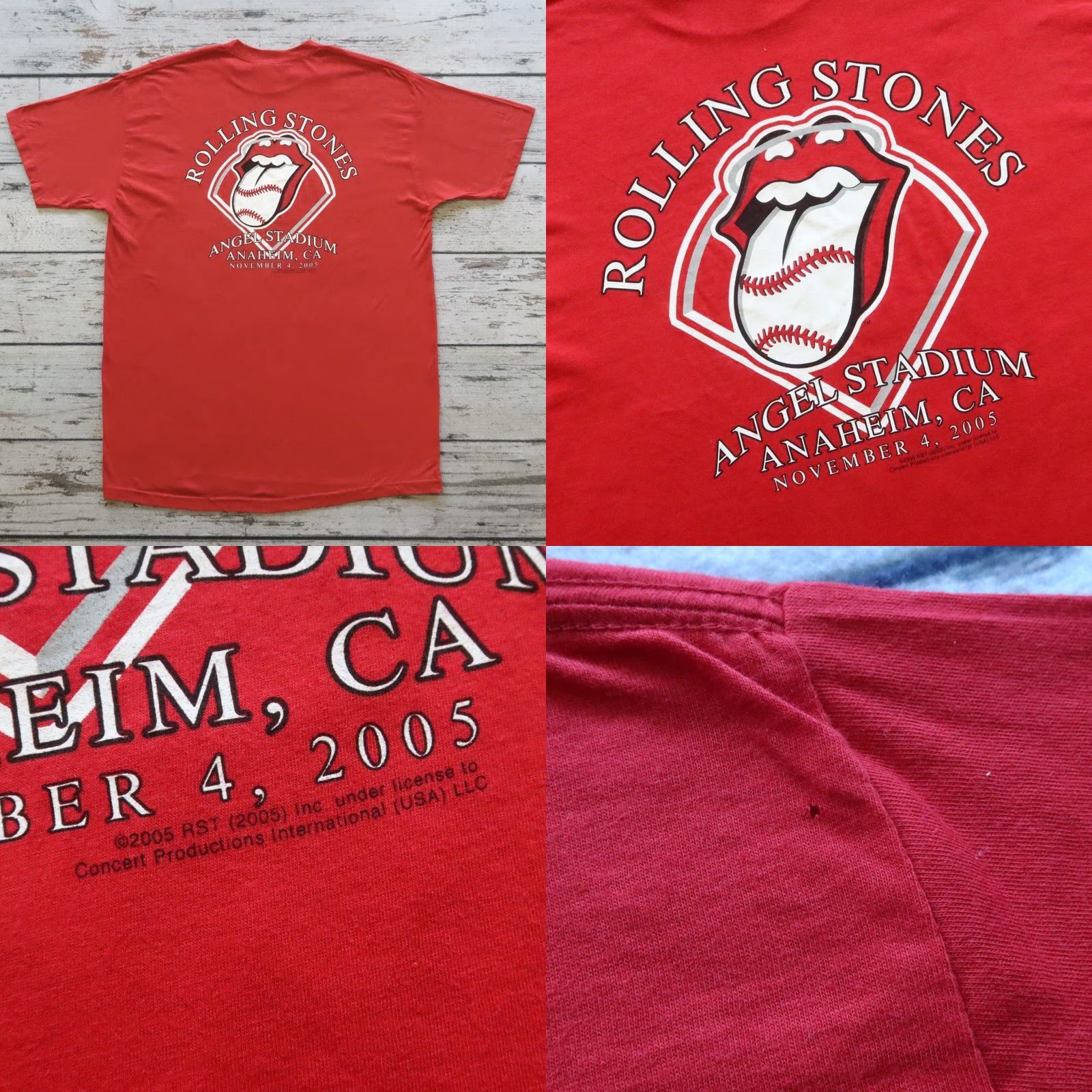 Vintage VINTAGE The Rolling Stones Tshirt Anaheim Band XL Red Mens Shirts Band XL Red US Size US XL / EU 56 / 4 - 9 Thumbnail