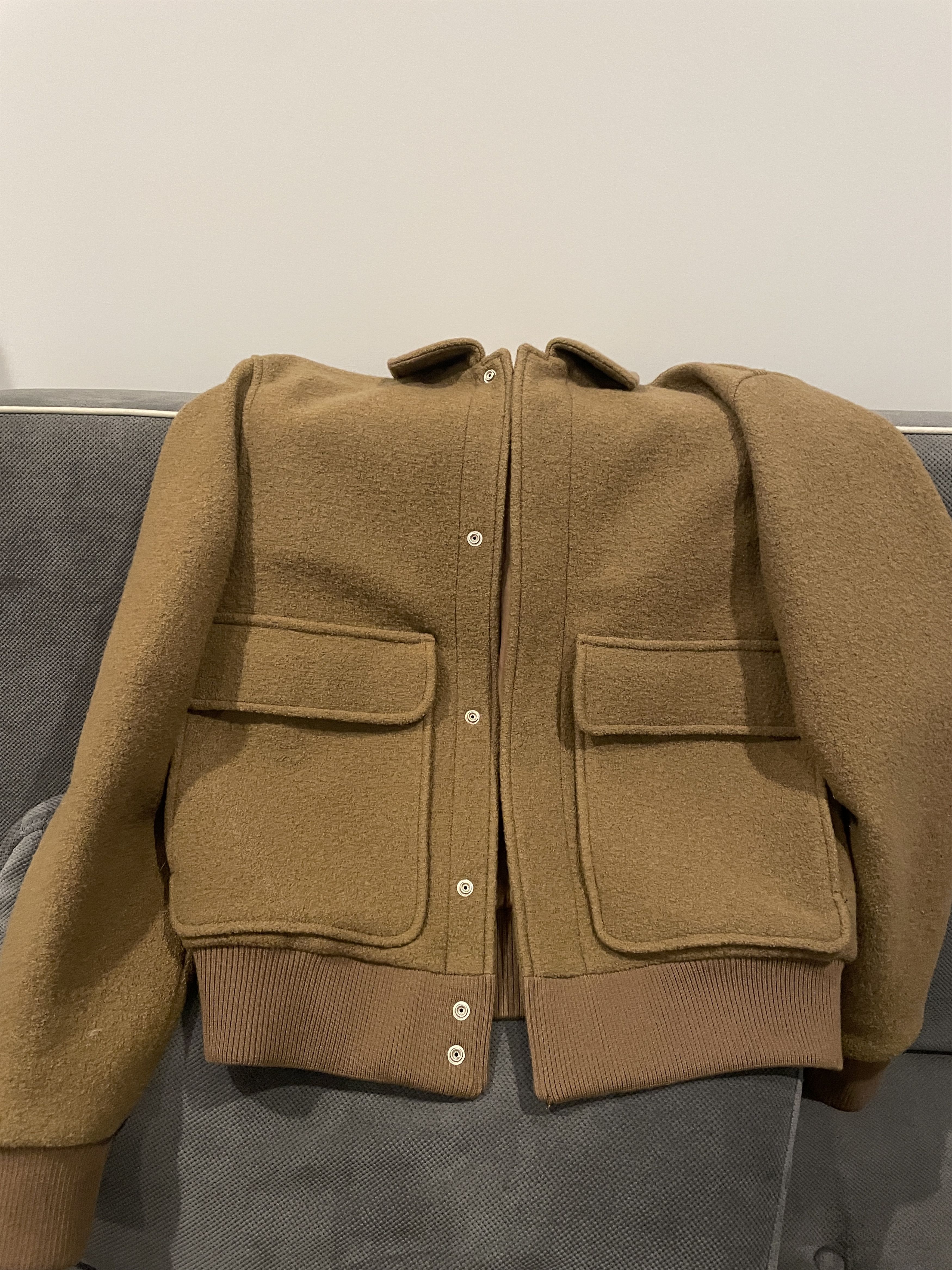 Zara zara origins beige 100% wool bomber Size US M / EU 48-50 / 2 - 3 Thumbnail