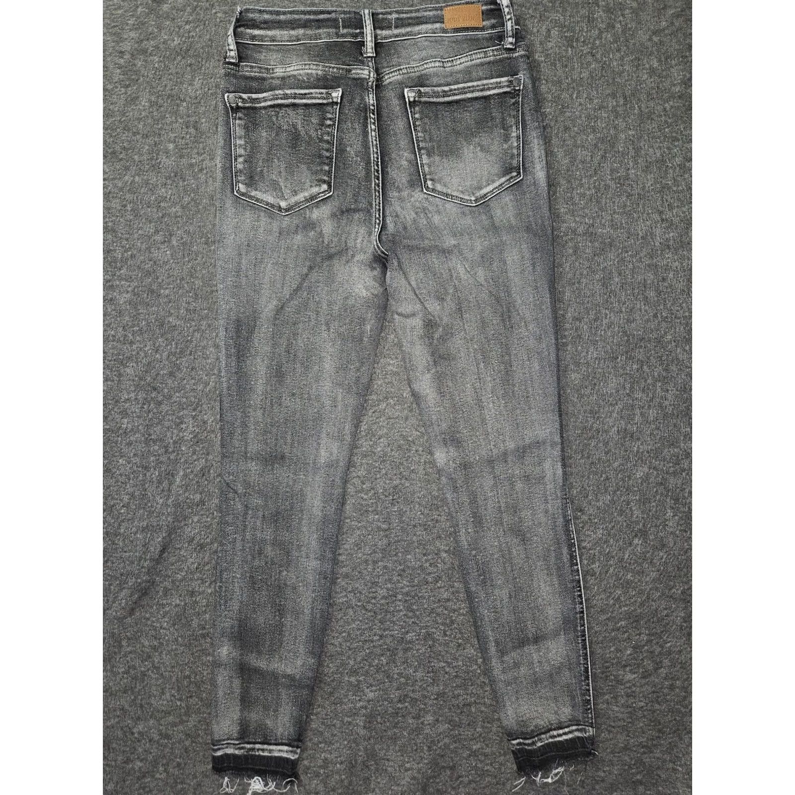 Vintage Judy Blue Jeans Womens 7/28 Gray Charcoal Wash Mid Rise Skinny JB88186 Slim Distressed Pockets Logo 5-Pocket Denim Size 28" / US 6 / IT 42 - 7 Thumbnail