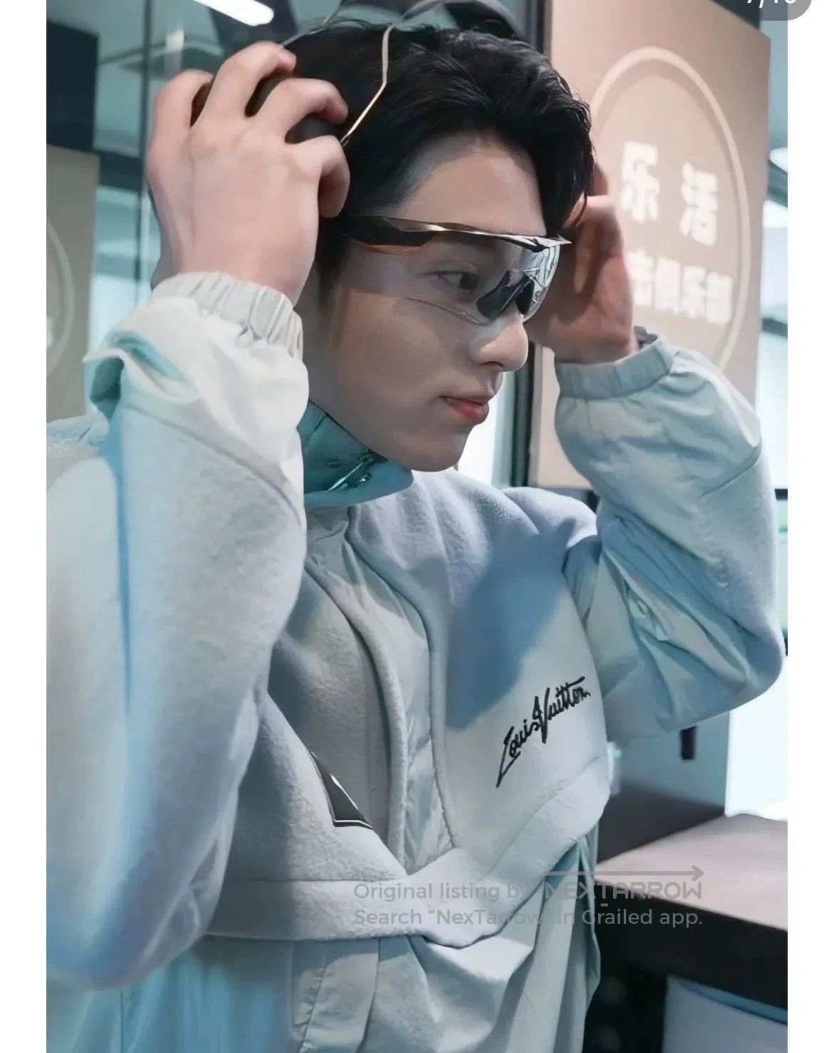 blue mixed sweatshirt from Louis Vuitton.