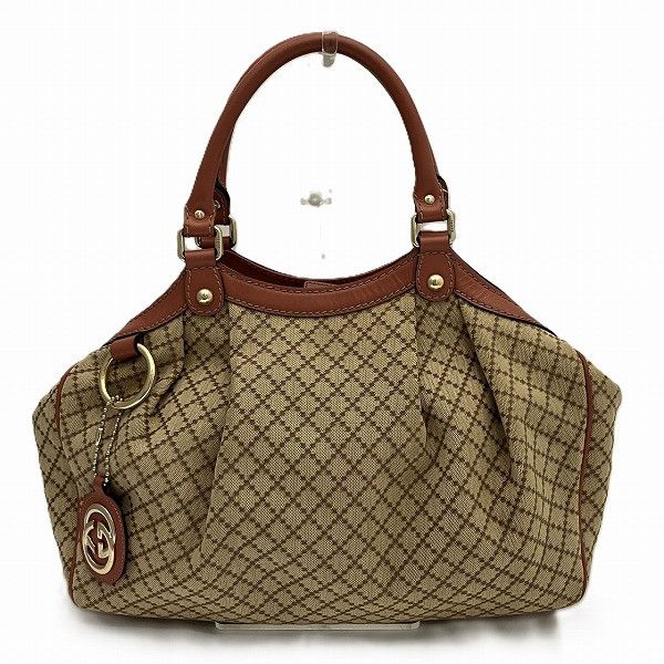 Gucci Gucci Gucci Sukey Diamante Canvas Leather Handbag 211944 Canvas Handbag 211944 in Good Condition Size ONE SIZE - 1 Thumbnail
