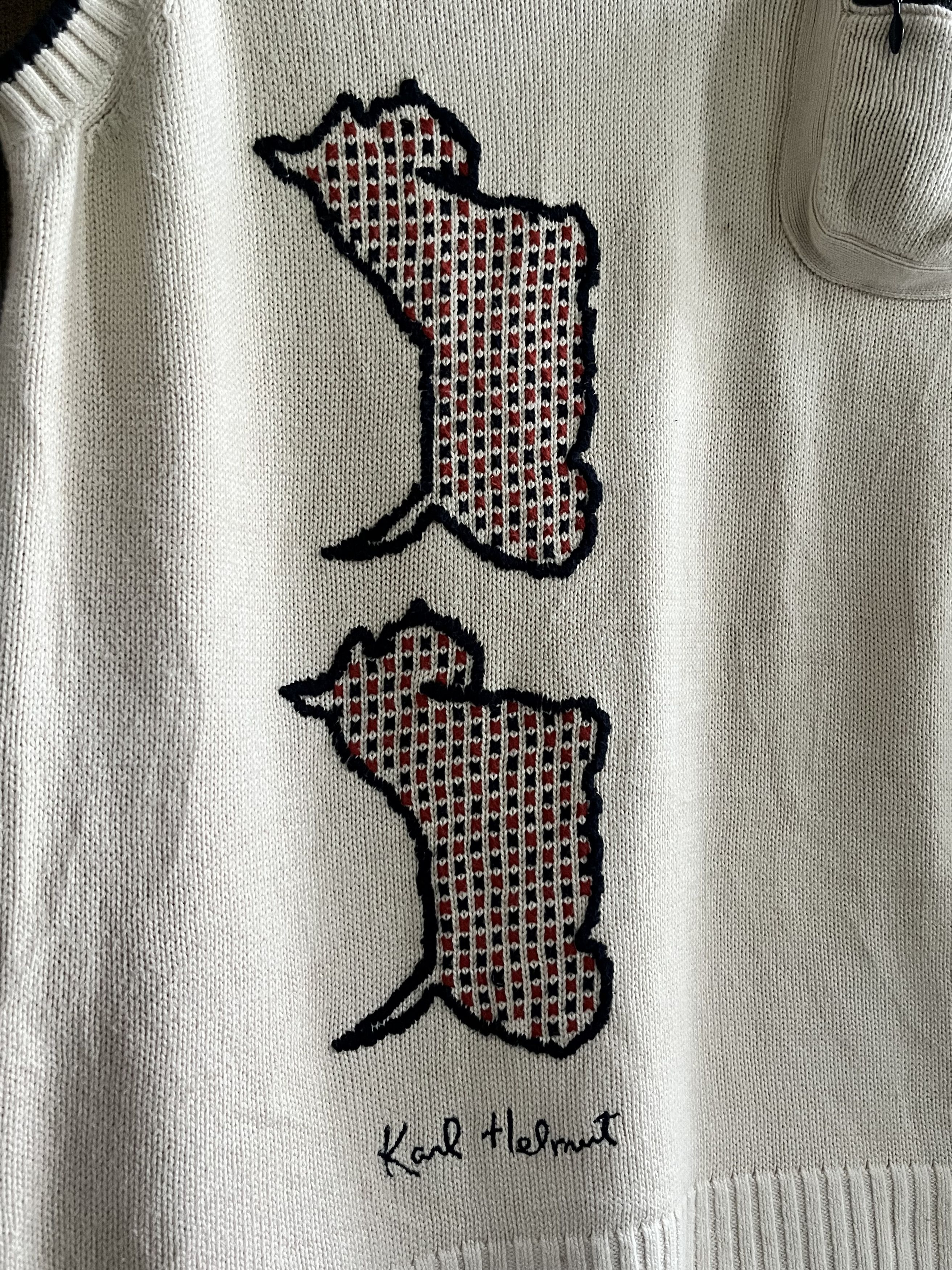 Karl Helmut Karl Helmut Embroidery Dog 3D Pocket Knitted Vest Size L / US 10 / IT 46 - 3 Thumbnail