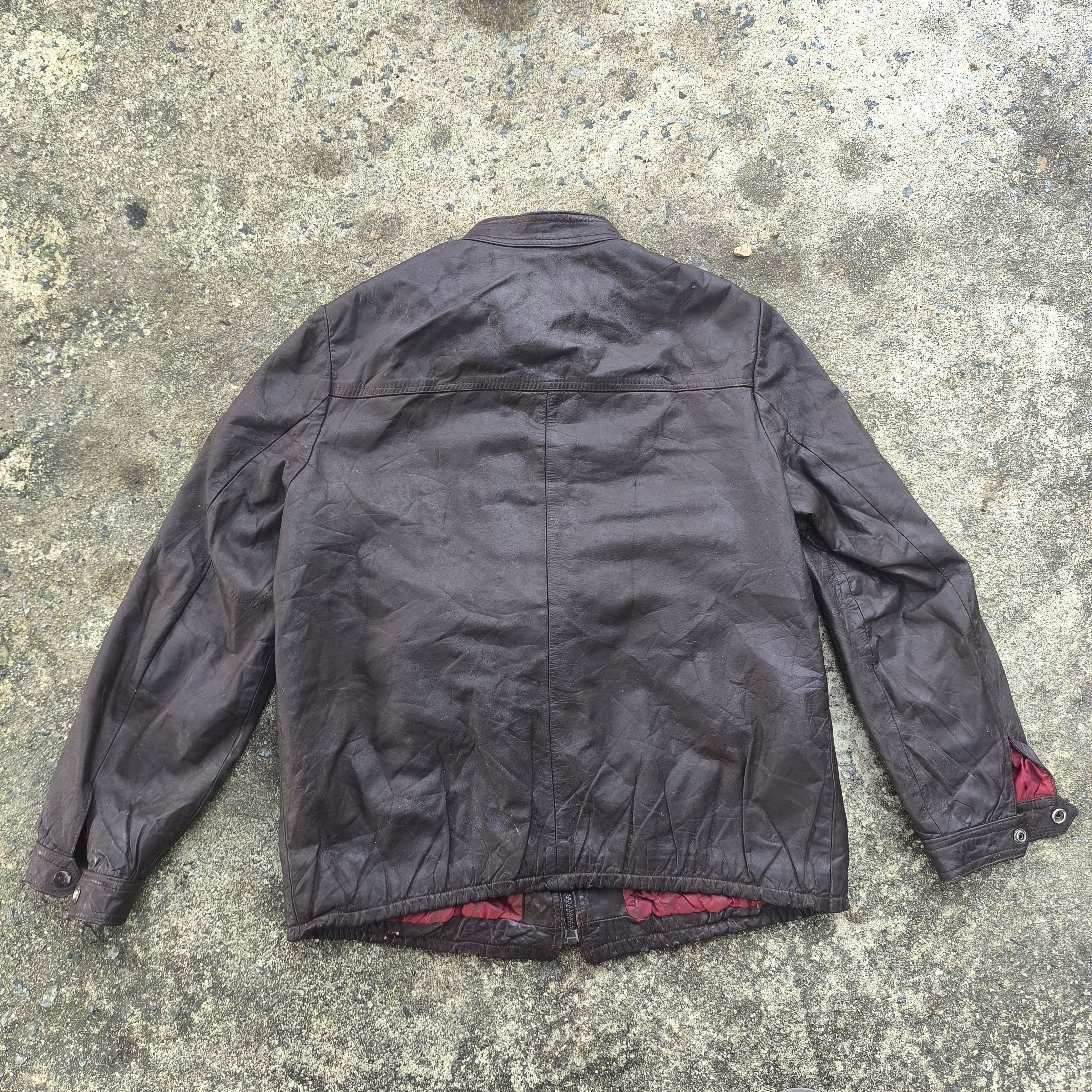 Vintage 80s vintage leather jacket biker dark brown Size M / US 6-8 / IT 42-44 - 7 Thumbnail