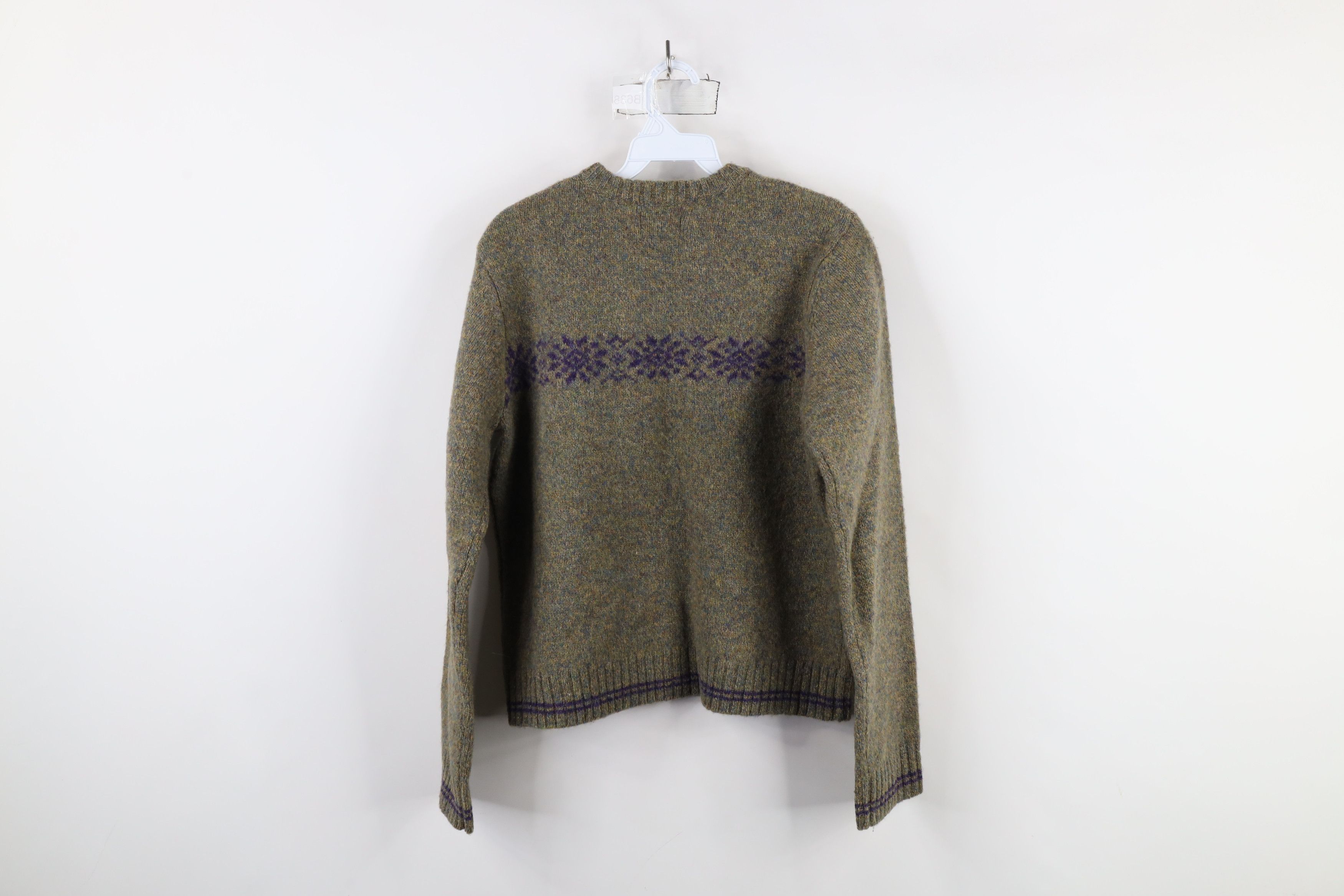 Abercrombie & Fitch × Vintage Vintage 90s Abercrombie & Fitch Fair Isle Wool Knit Sweater Size L / US 10 / IT 46 - 7 Thumbnail