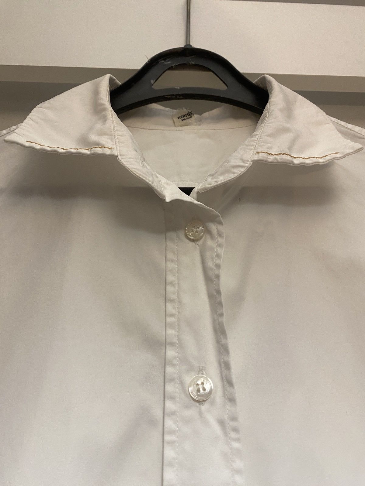 Hermes Luxury hermes long white dress with collar Size L / US 10 / IT 46 - 5 Thumbnail