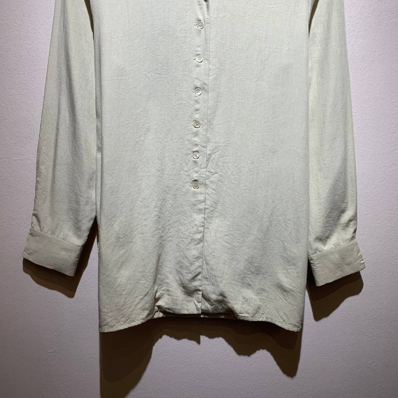 Katharine Hamnett London Katherine Hamnett Open Collar Cream Button Up Shirts Size US M / EU 48-50 / 2 - 5 Thumbnail