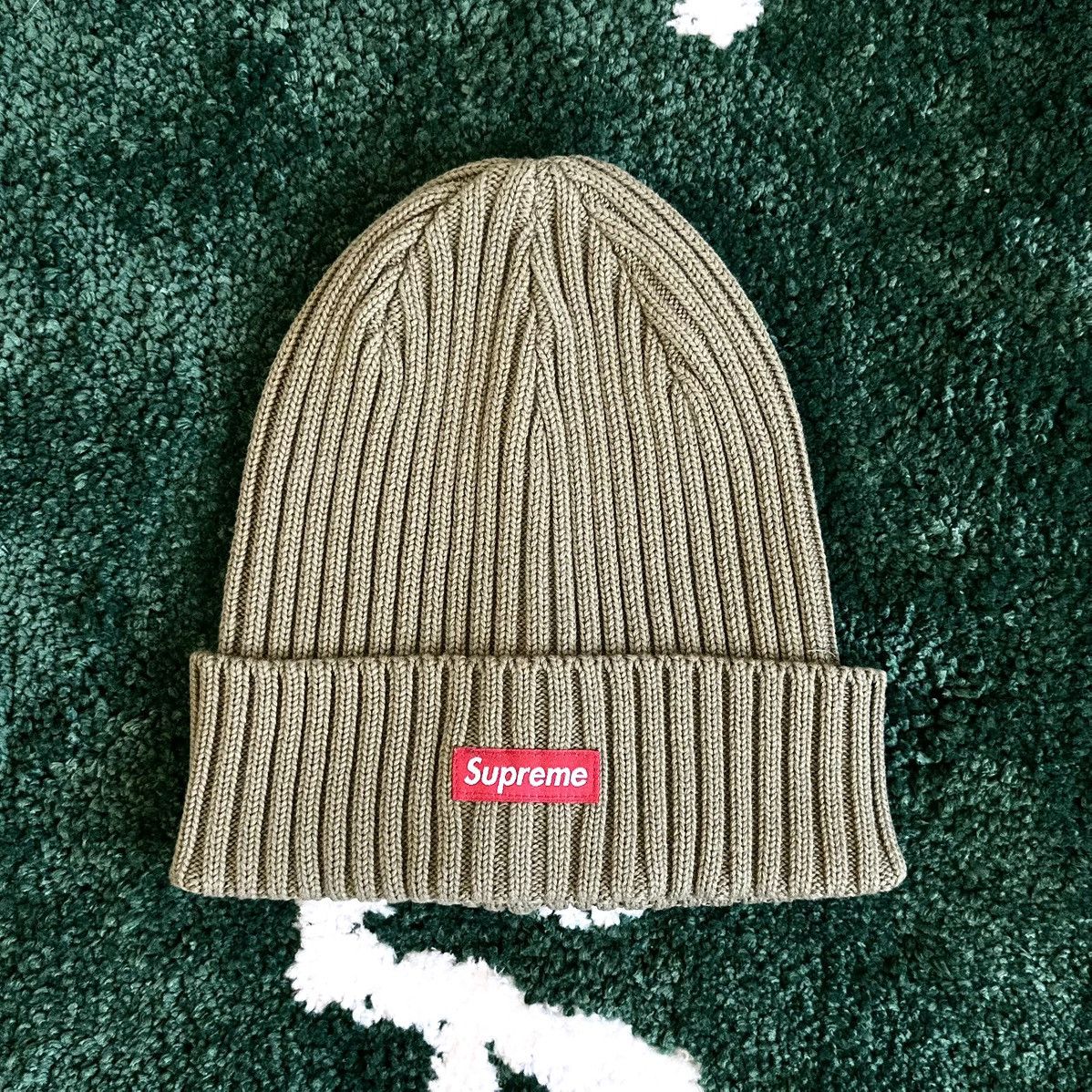 Supreme Supreme Overdye Beanie Dusty Olive | Grailed