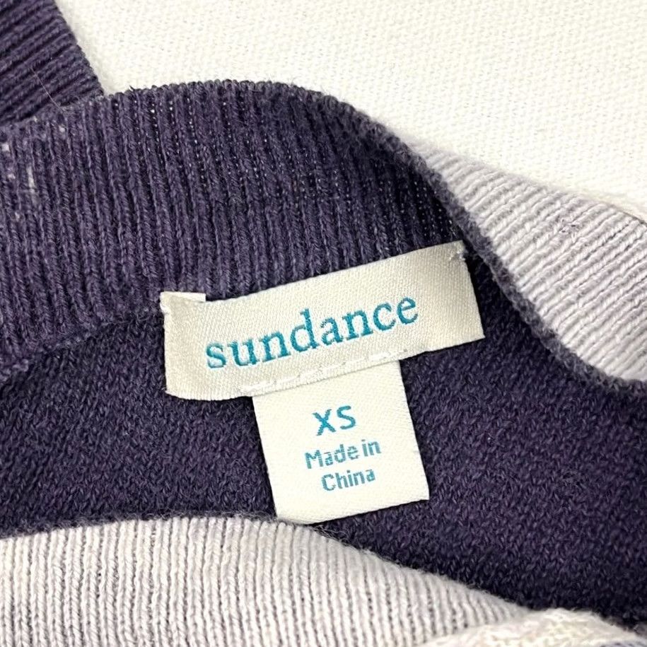 Vintage Sundance Blouse Womens XS Purple V-Neck Lightweight Knit Casual Boho Peasant Shirt Size XS / US 0-2 / IT 36-38 - 3 Thumbnail