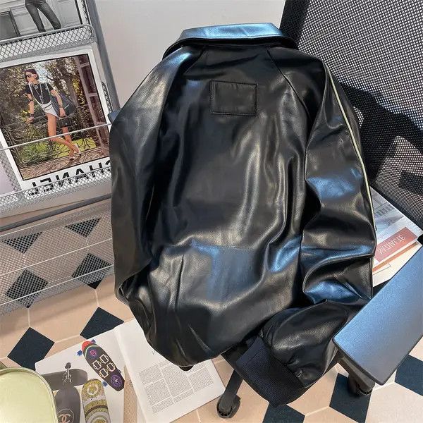 Vintage Kokubu x Chiba Sporty Racing Style Black PU Leather Jacket Size US M / EU 48-50 / 2 - 5 Thumbnail
