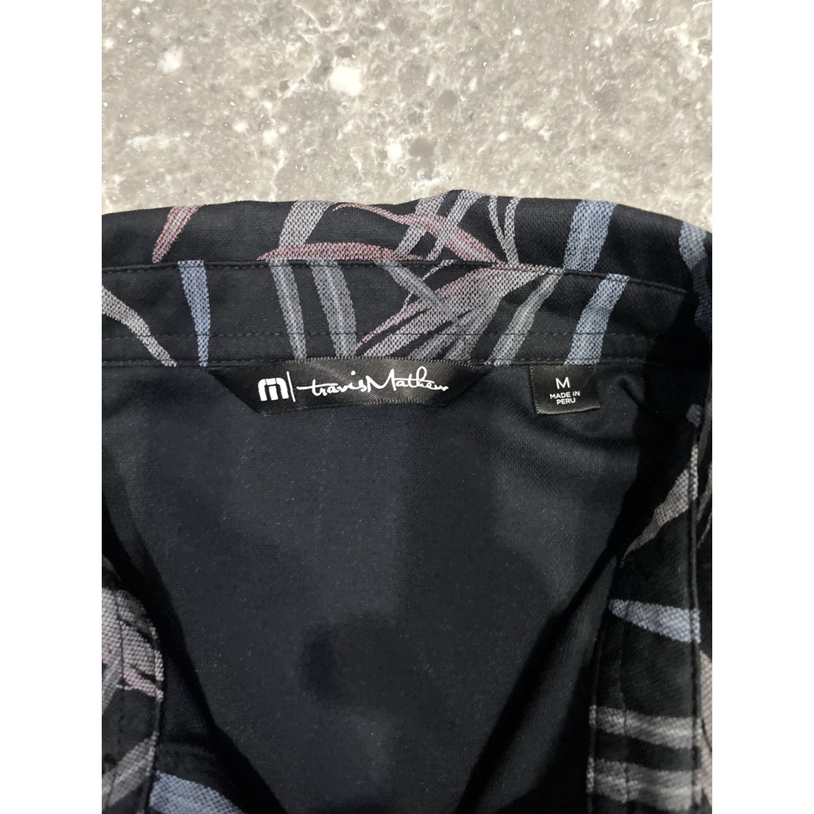 TravisMathew Travis Mathew Polo Shirt Mens Regular Short Sleeve Floral Black Gray Hawaiian Golf Shirt Size US M / EU 48-50 / 2 - 3 Thumbnail