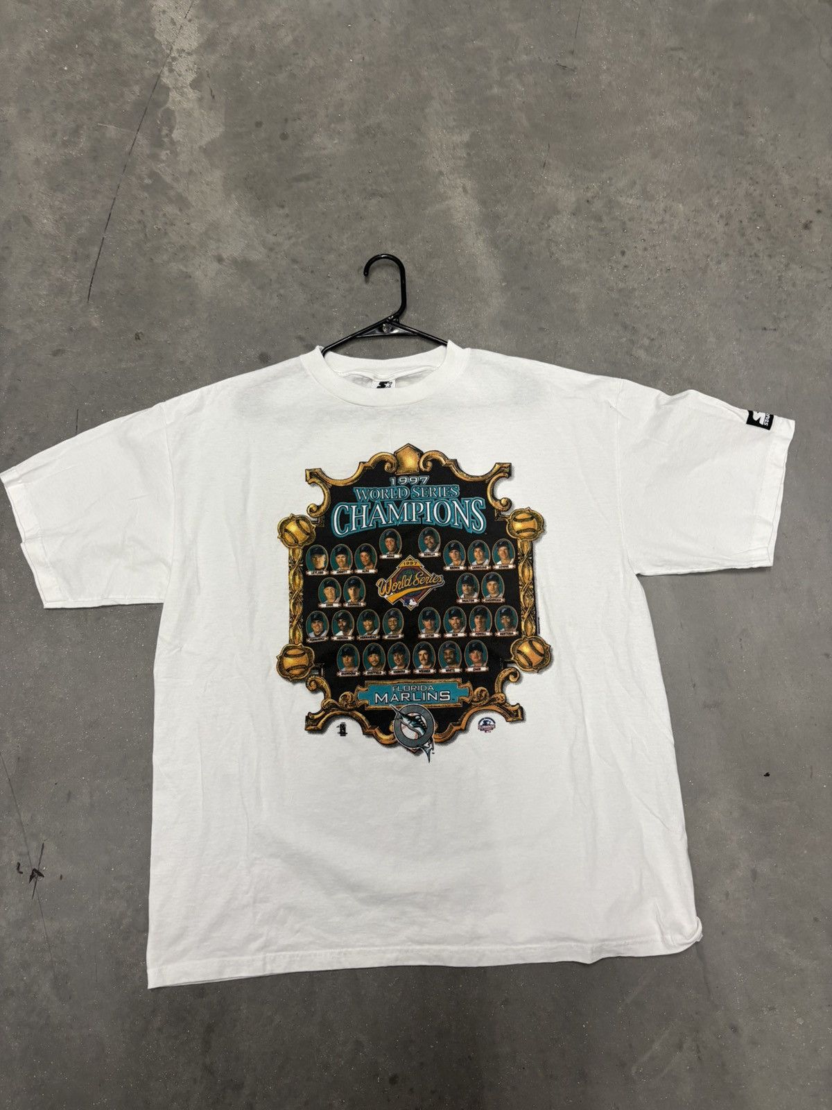 Starter × Vintage 1997 Miami Marlins championship t shirt Size US XL / EU 56 / 4 - 1 Thumbnail
