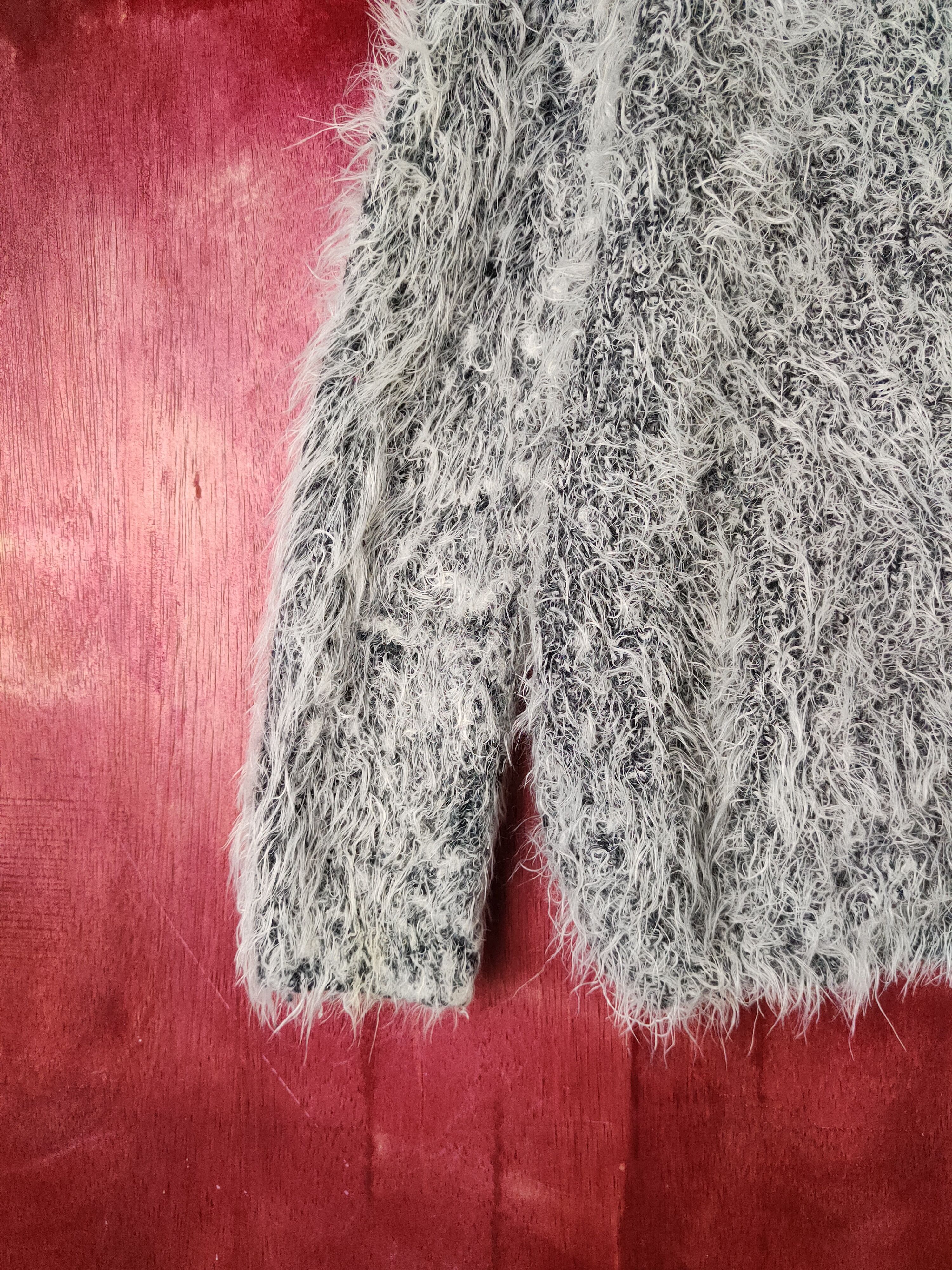 Aran Isles Knitwear × Japanese Brand Japanese Brand White Black Fur Mohair Knitwear #S2102 Size M / US 6-8 / IT 42-44 - 4 Thumbnail