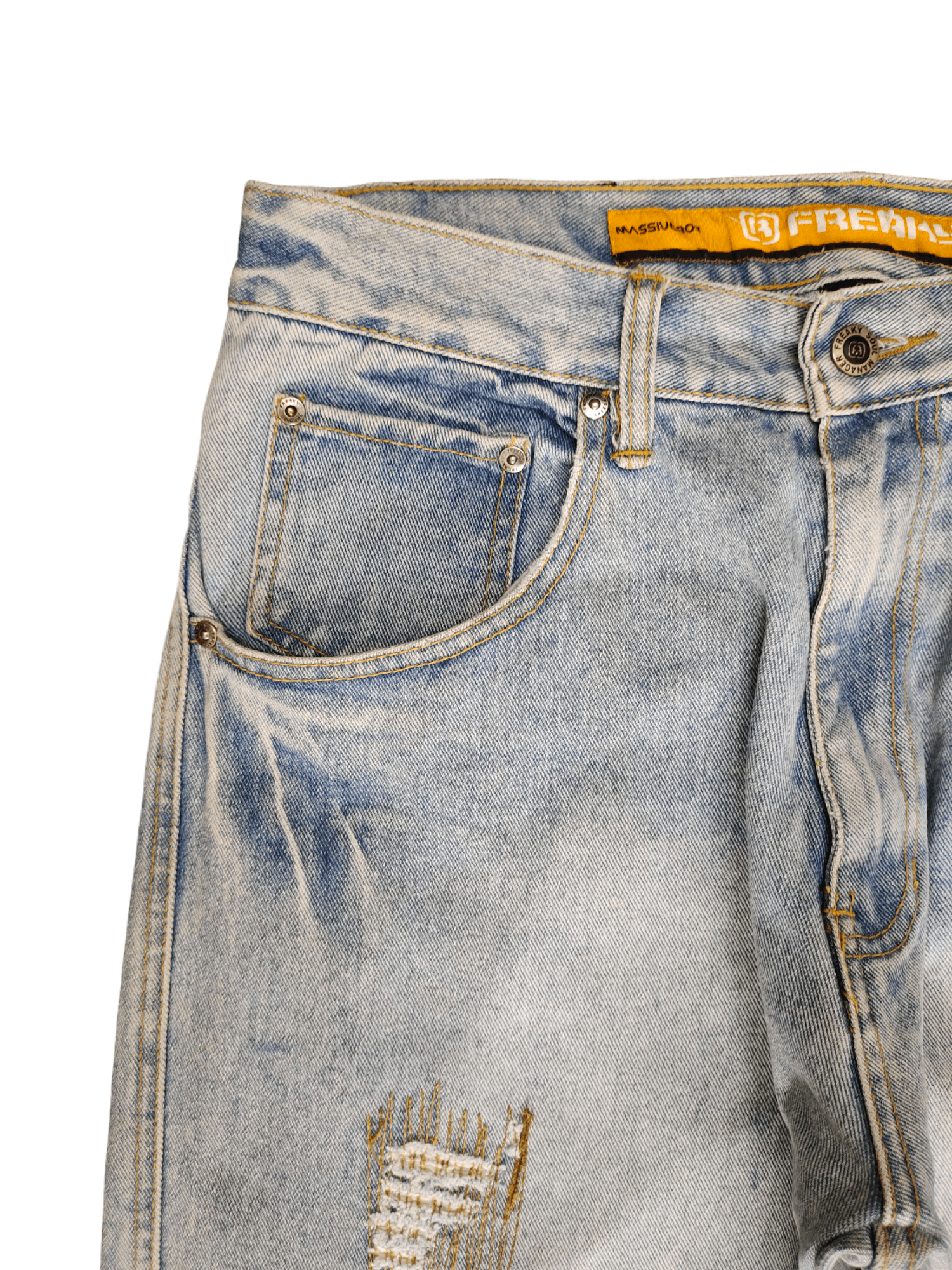 Vintage Baggy Jeans Freaky Massive 808 Distressed Denim Y2k Size US 32 / EU 48 - 4 Thumbnail