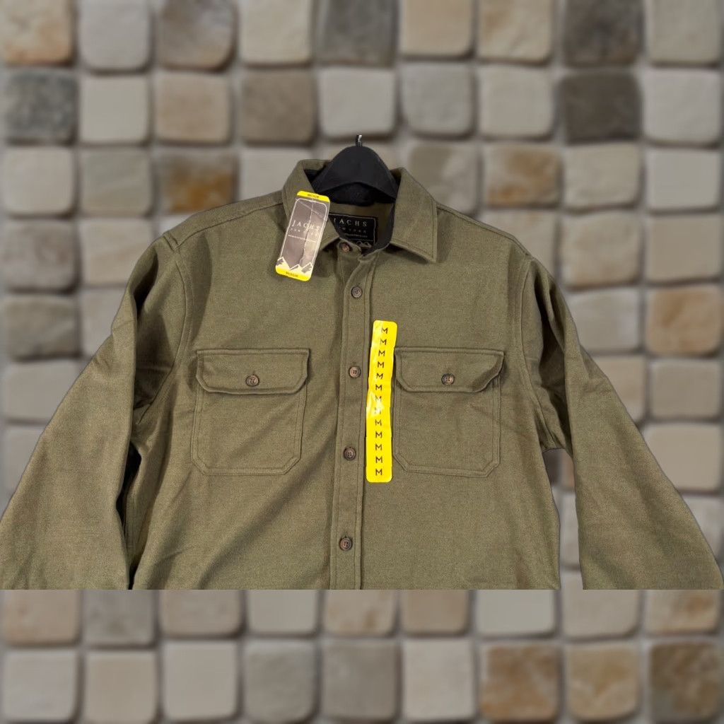 Olive Jachs New York Overshirt Jacket Mens M Olive Green Stretch Button Up Outdoor NWT Size US M / EU 48-50 / 2 - 1 Thumbnail