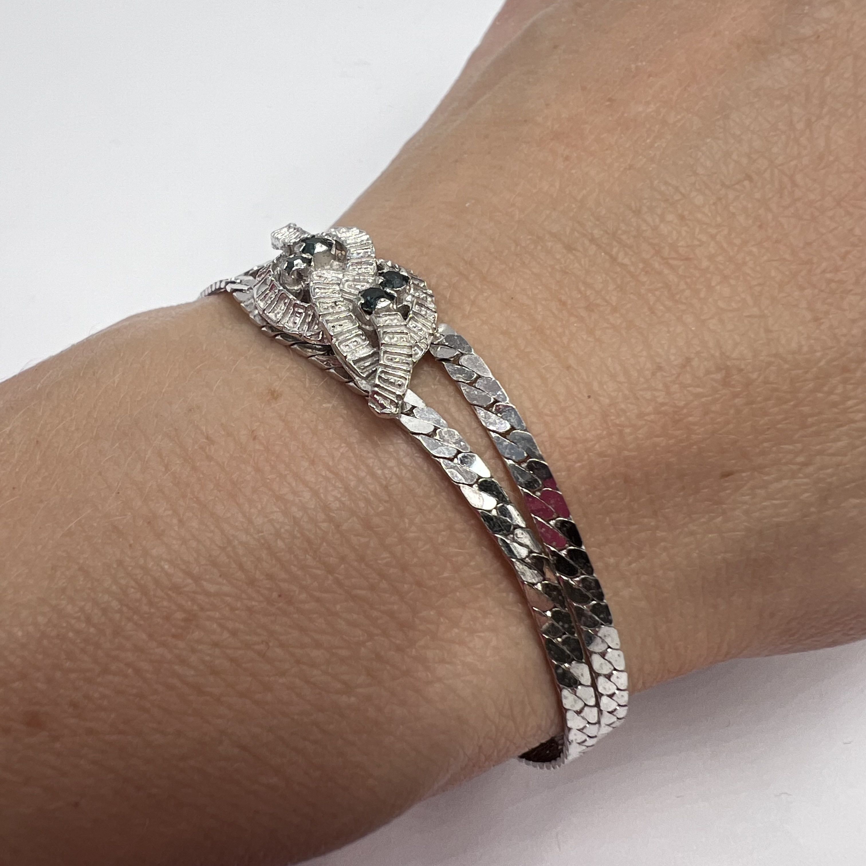 Vintage Vintage Silver 835 Bracelet with Four Natural Stones Size ONE SIZE - 6 Thumbnail