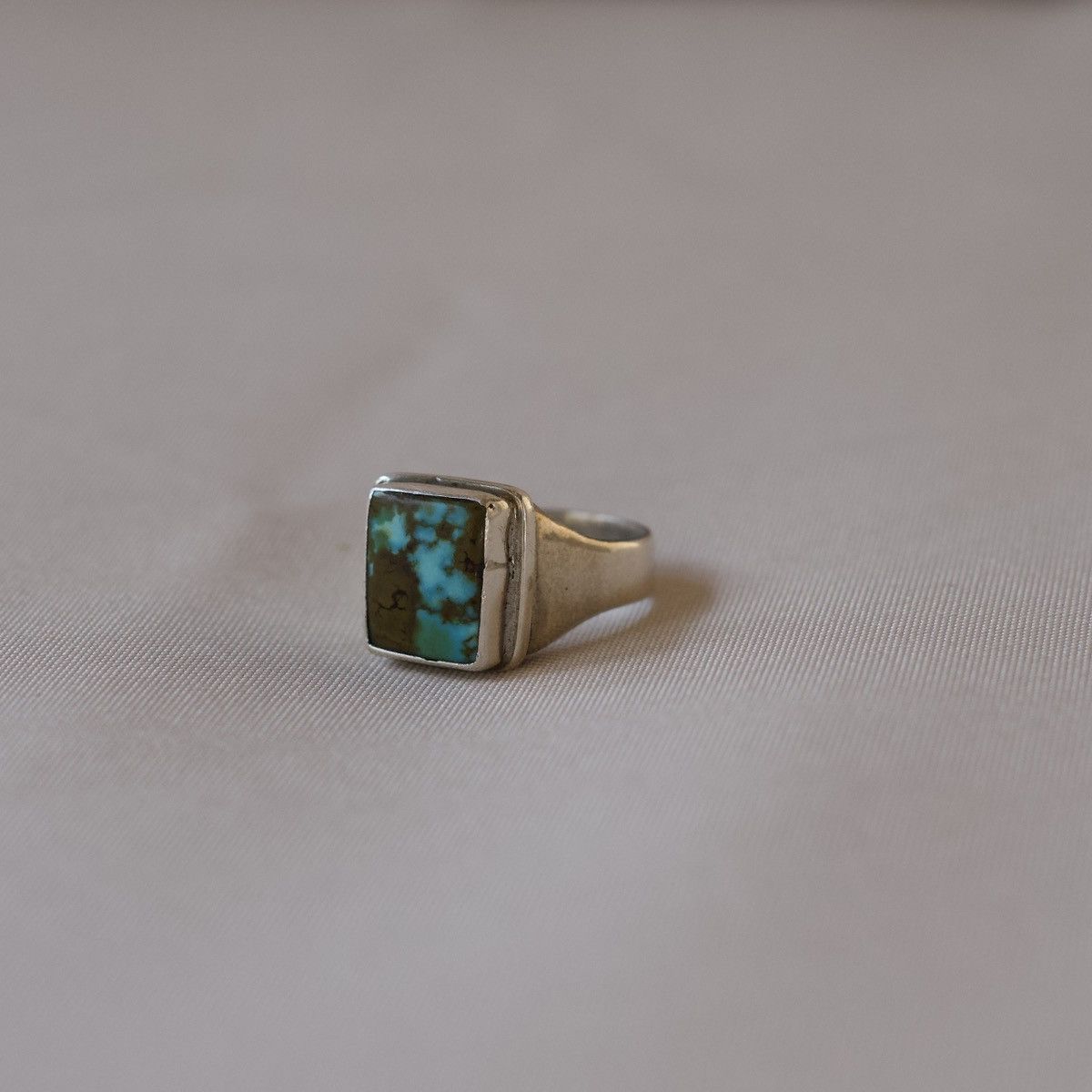 Handmade Handmade Sterling Silver Turquoise Ring 9 Size ONE SIZE - 1 Thumbnail