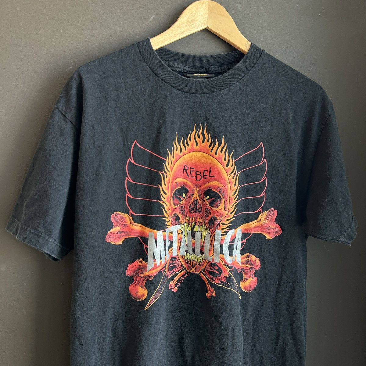 Band Tees RARE Metallica Rebel Pushead 1997 Vintage Tee Size US XL / EU 56 / 4 - 2 Thumbnail