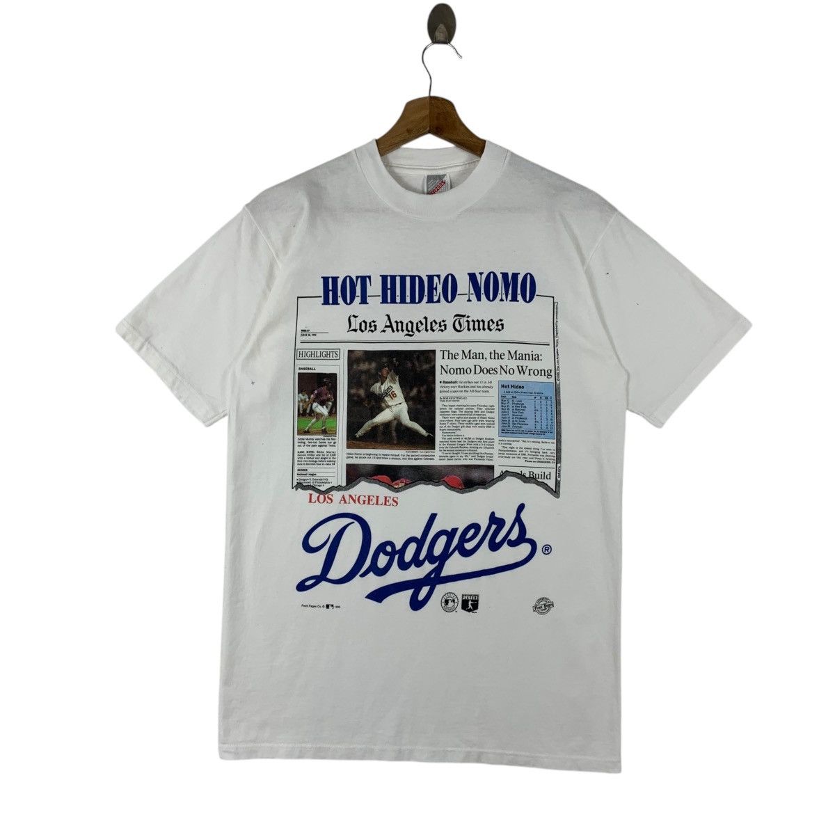 MLB × Vintage Vintage 90s HIDEO NOMO LA DODGERS newspaper printed tee Size US M / EU 48-50 / 2 - 1 Thumbnail