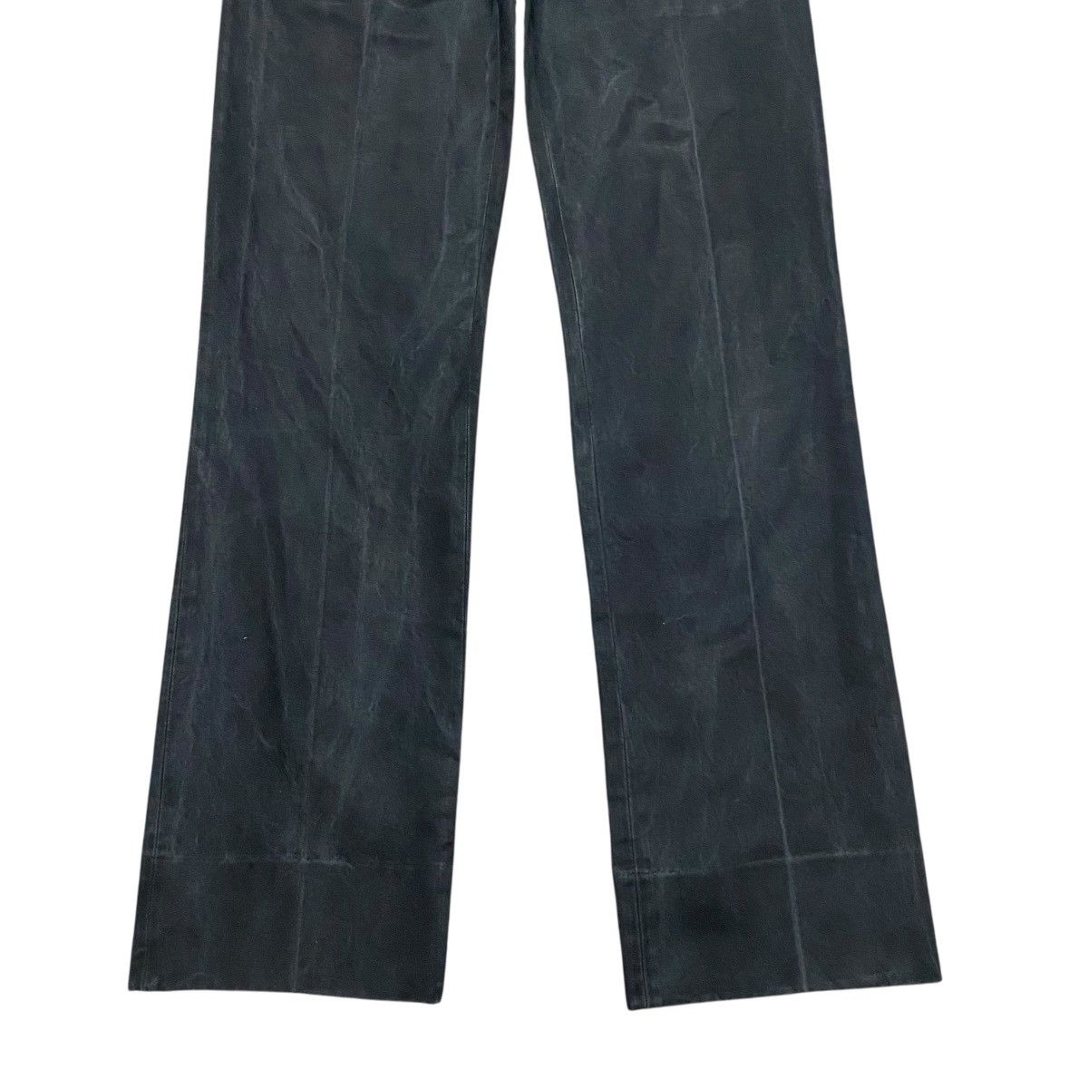 Dior × Hedi Slimane SS04 'STRIP' Dior Homme Black Faded Pants Leather Trimmed Size US 29 - 8 Thumbnail