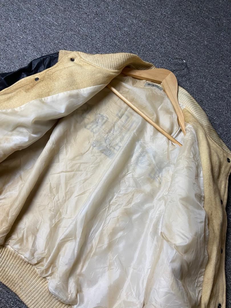 Japanese Brand Vintage Root Three Varsity Jacket with Leather Sleeves (177) Size US M / EU 48-50 / 2 - 7 Thumbnail