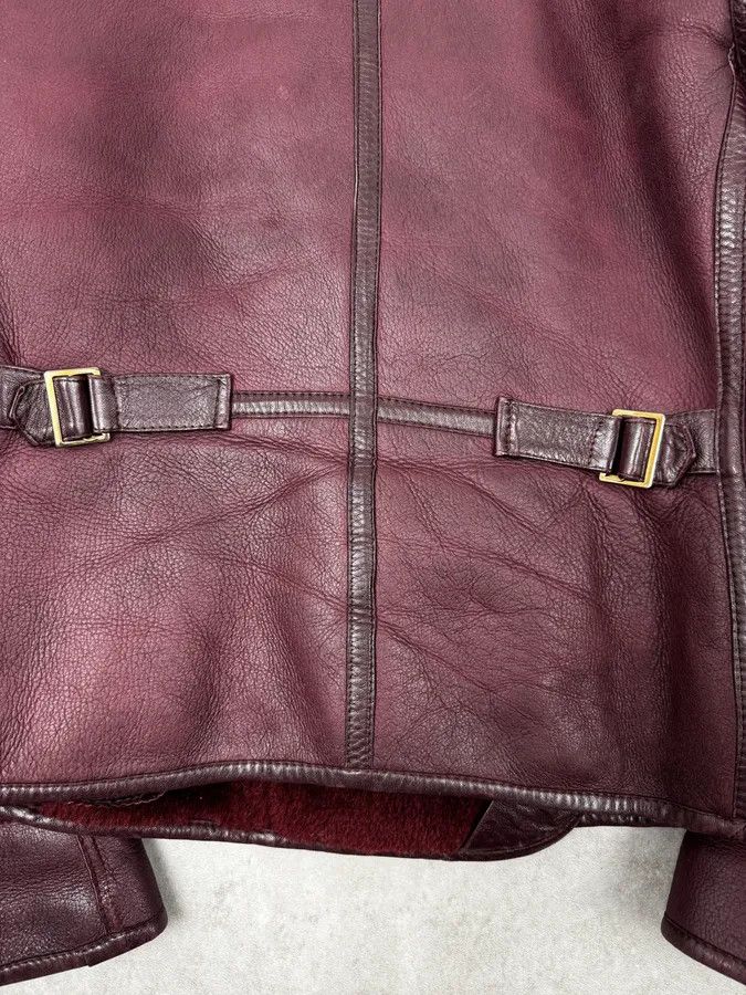 Kenzo 1990s Kenzo Bordeaux Shearling Leather Jacket Size US S / EU 44-46 / 1 - 9 Thumbnail