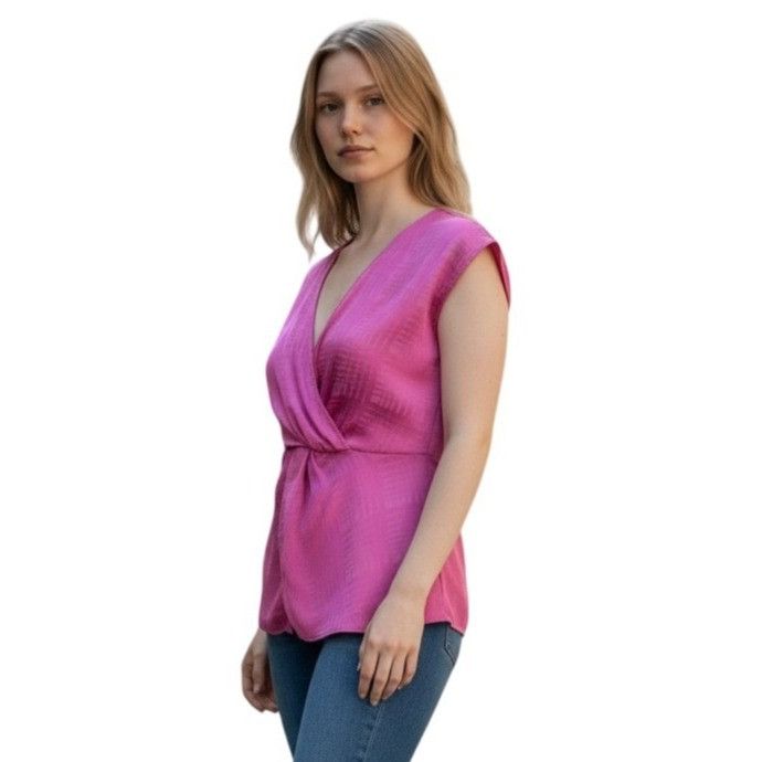 Other Halogen Twist Front Top, Pink Rosebud, Sz. XS Size XS / US 0-2 / IT 36-38 - 2 Thumbnail